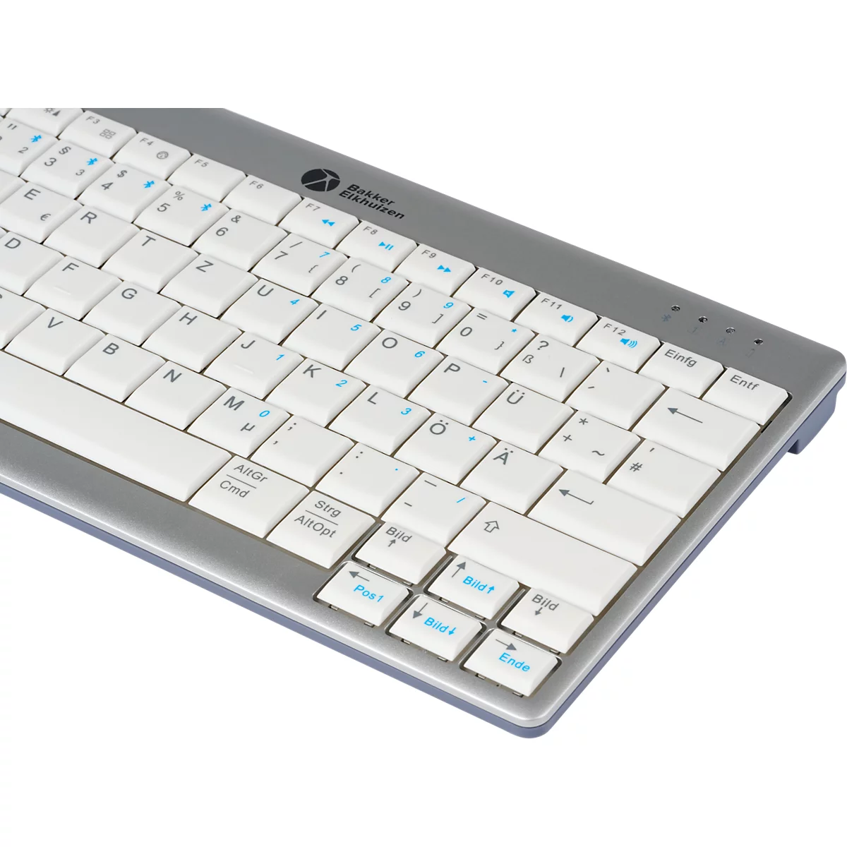 BakkerElkhuizen Tastatur UltraBoard 950 V2 Wireless, Bluetooth, 3 m Reichweite, HotKeys, USB-C, QWERTZ, dunkelgrau/hellgrau