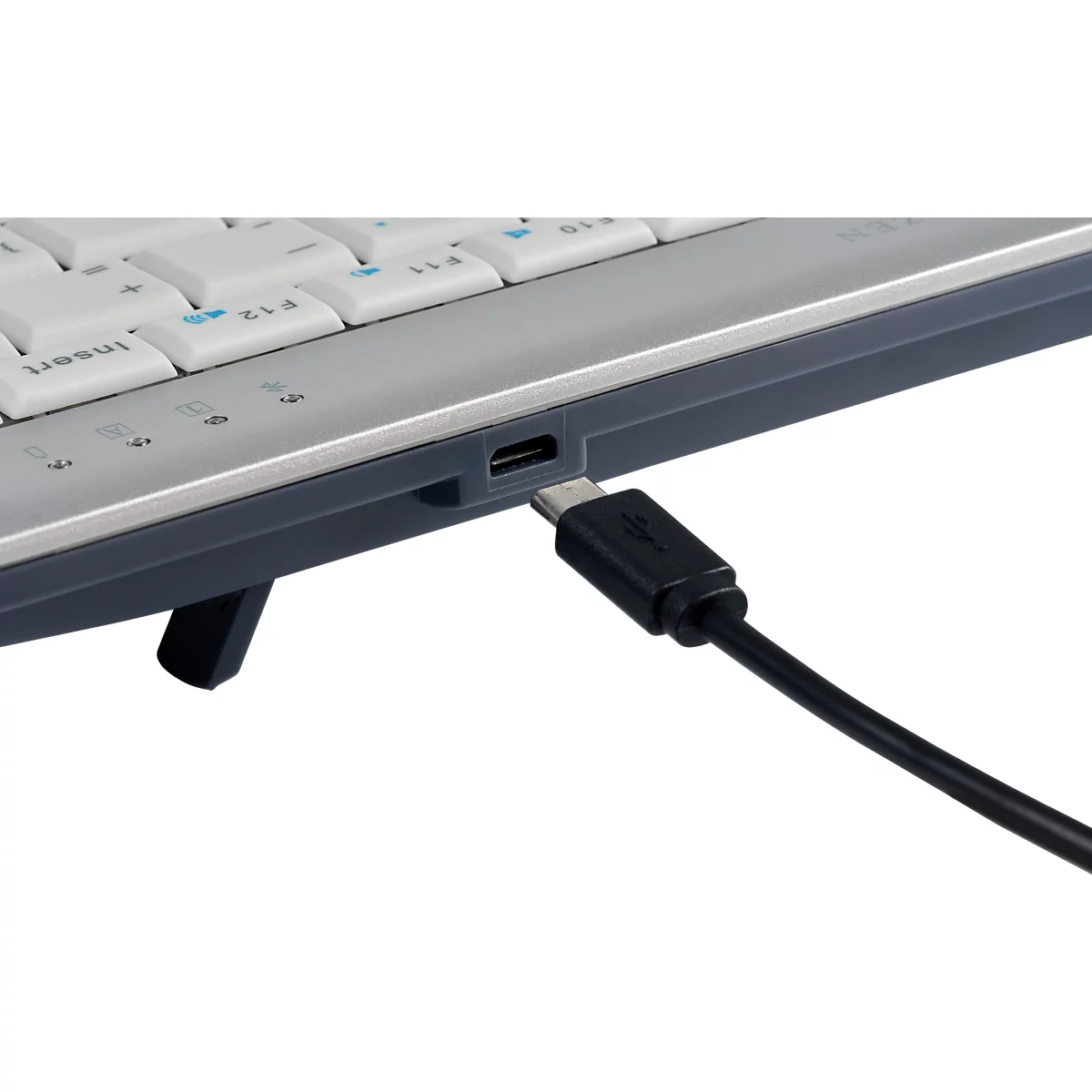BakkerElkhuizen Tastatur UltraBoard 950 V2 Wireless, Bluetooth, 3 m Reichweite, HotKeys, USB-C, QWERTZ, dunkelgrau/hellgrau