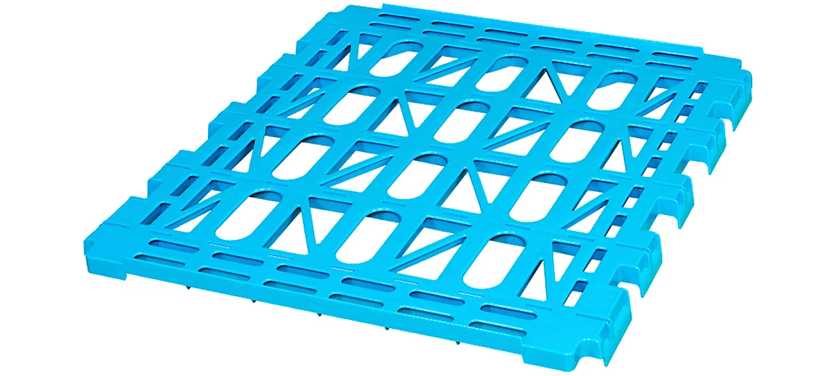 Balda, plástico, para caja rodante 3 lados, azul claro