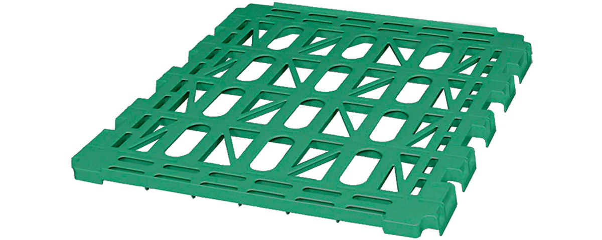 Balda, plástico, para caja rodante 4 lados, verde (RAL 6024)