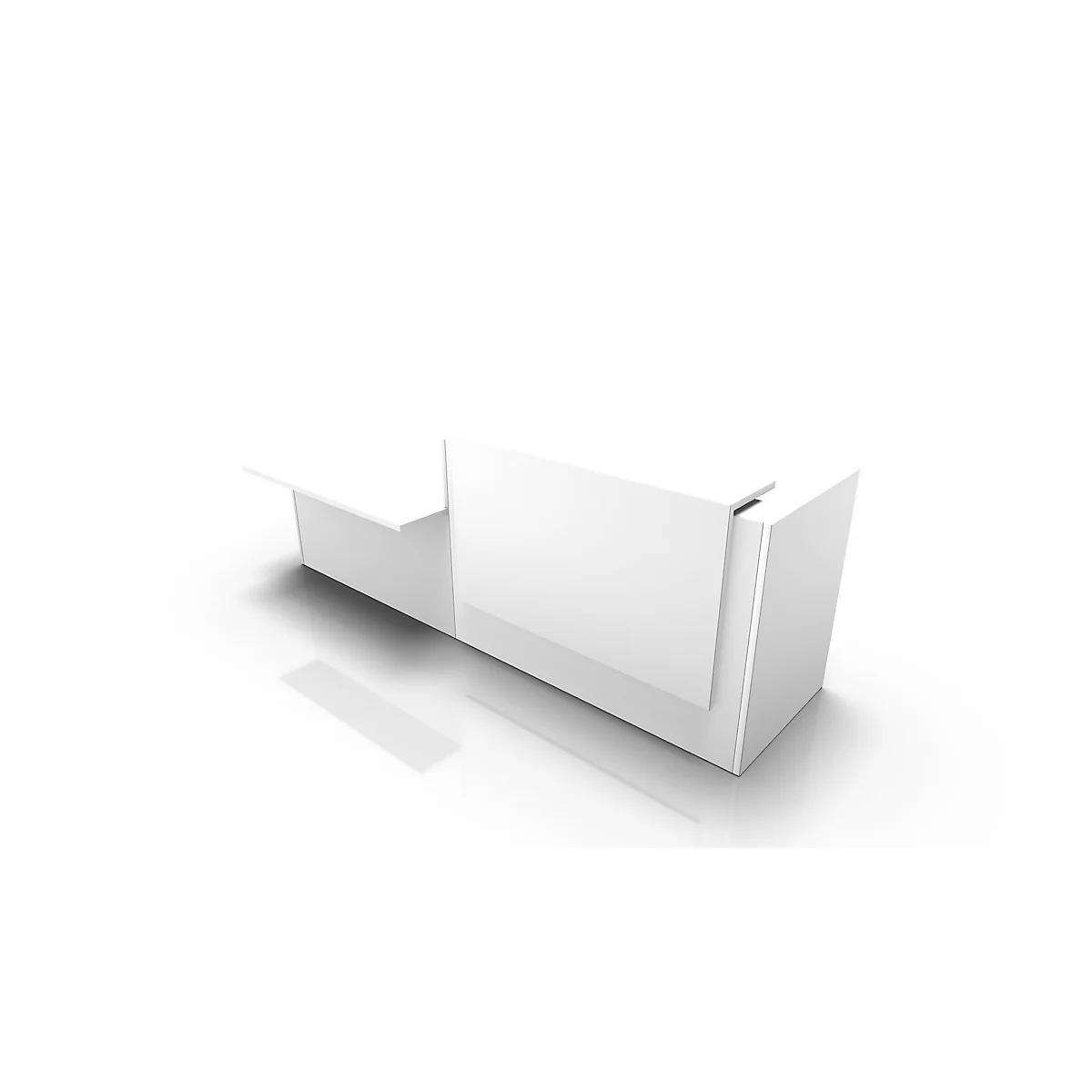 Balie Spezia, opbergplek, rechts, B 3060 x D 1125 x H 1130 mm, wit/wit