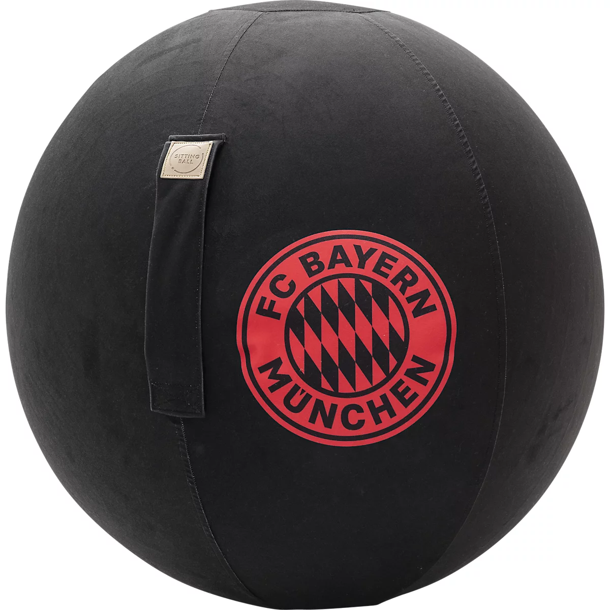 Balle d'assise, avec logo FCB, produit officiel de licence, avec poignée, Ø env. 650 mm, polyester &amp; PVC, noir