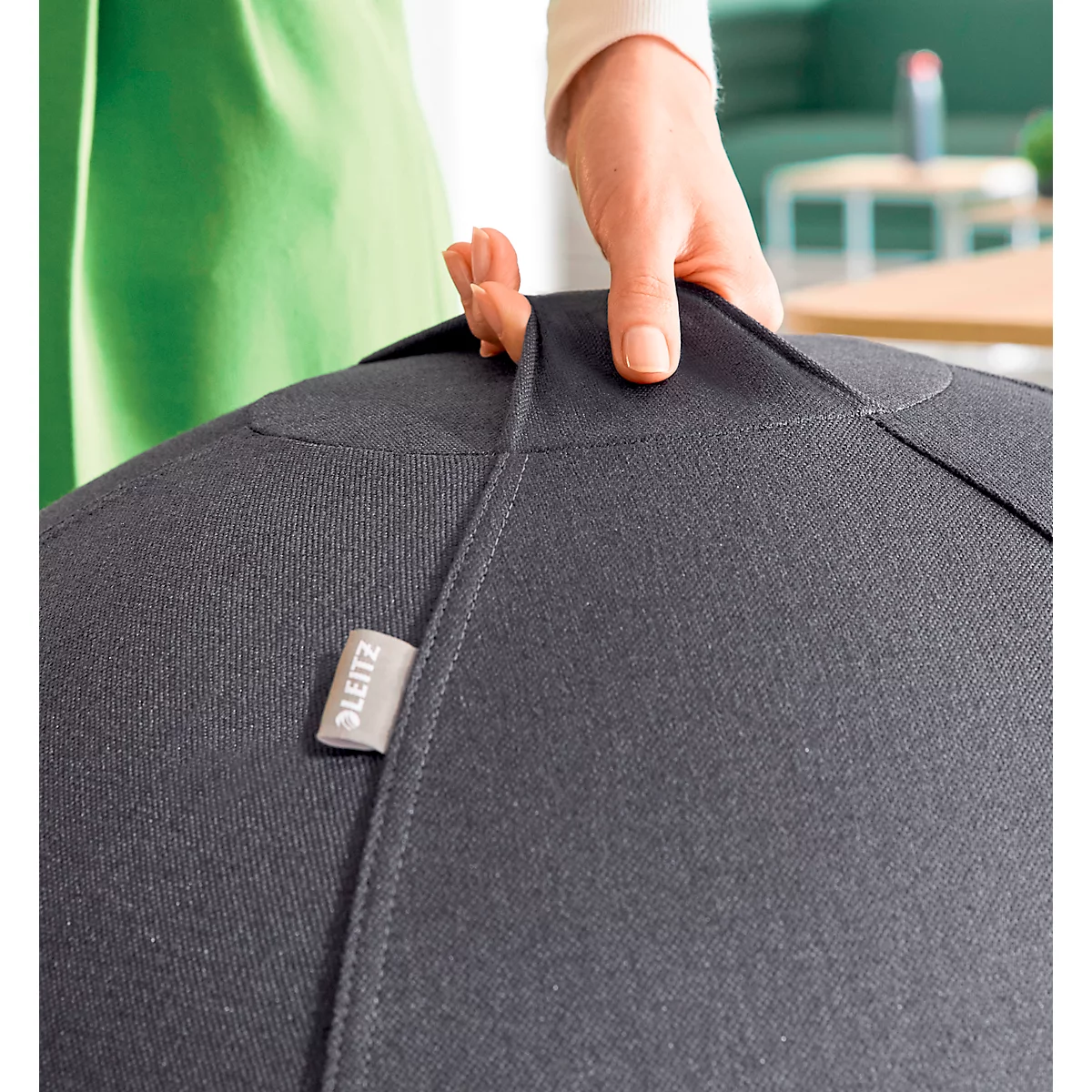 Balle d'assise Ergo Cosy Leitz, Ø 650 mm, revêtement en tissu gris