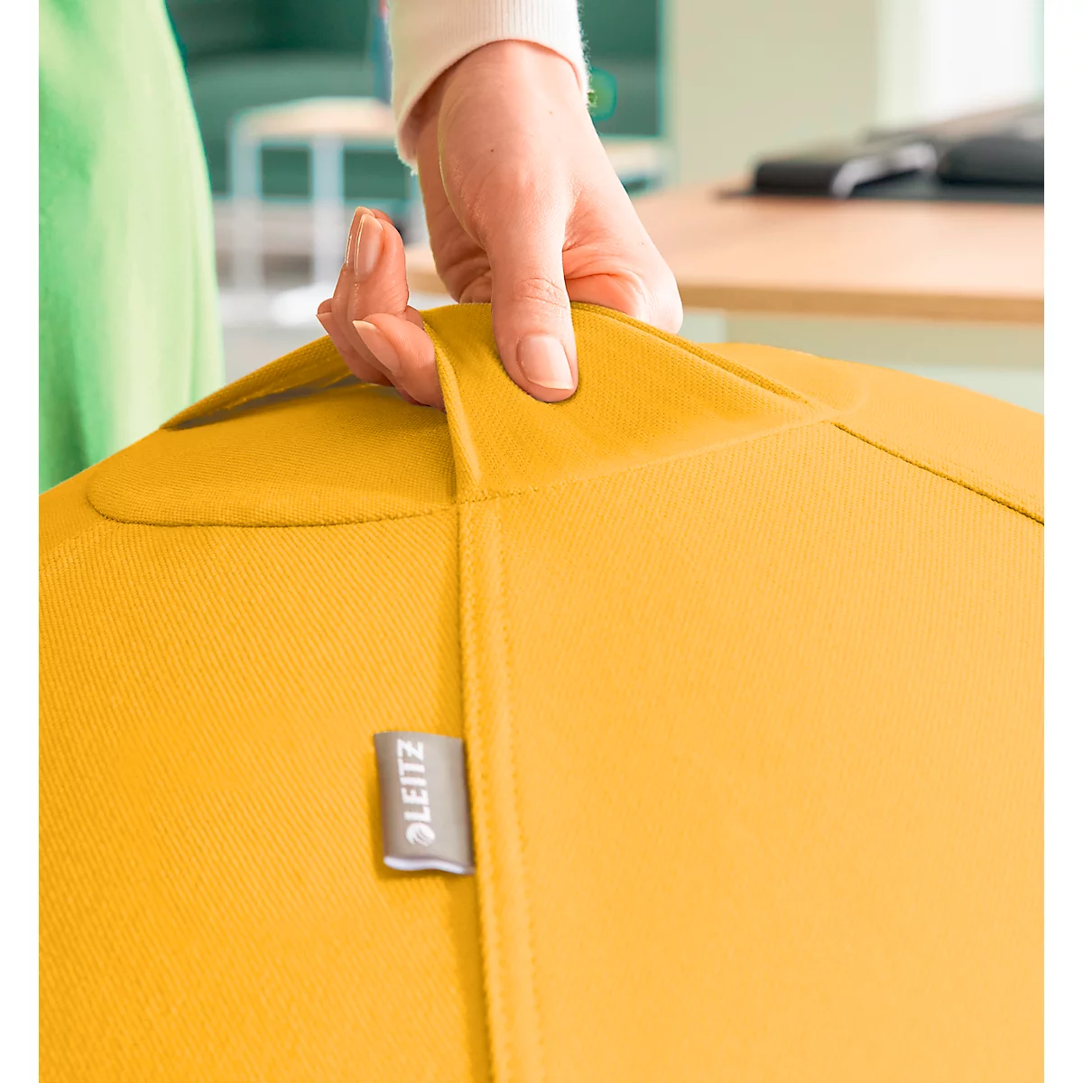 Ballon d'assise Ergo Cosy Leitz, Ø 650 mm, revêtement en tissu, jaune