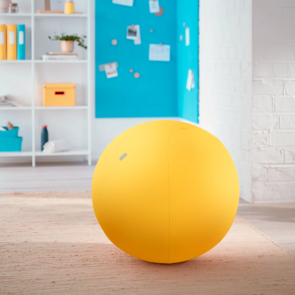 Ballon d'assise Ergo Cosy Leitz, Ø 650 mm, revêtement en tissu, jaune