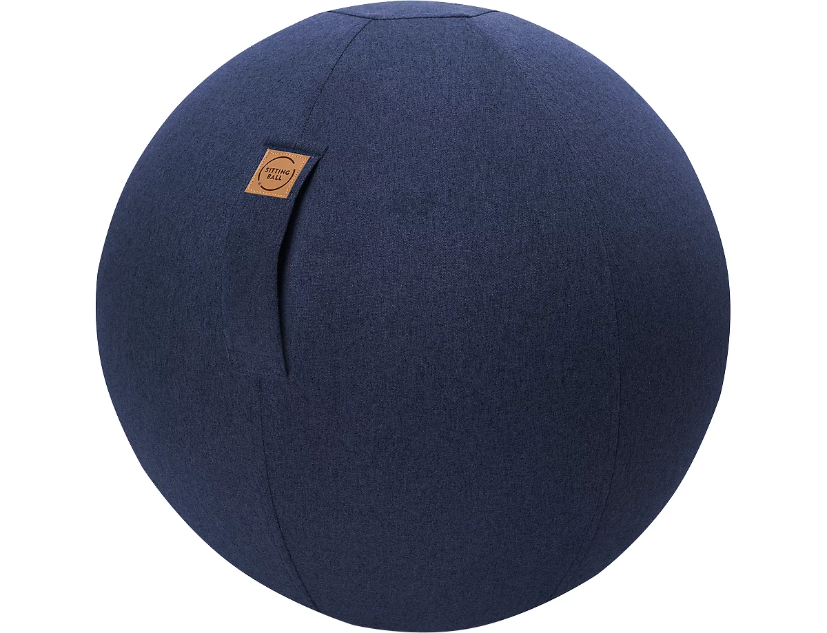 Balón asiento FELT, imitación de fieltro 100% poliéster, lavable, resistente a la rotura, lazo de sujeción, azul oscuro