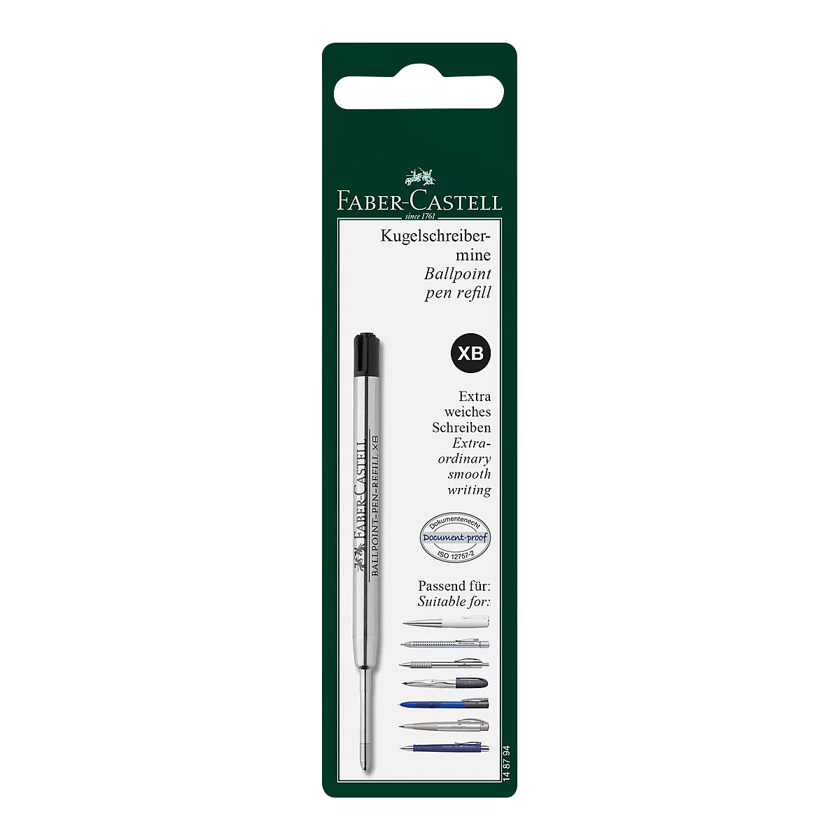 Balpenvulling Faber Castell, zwart blister
