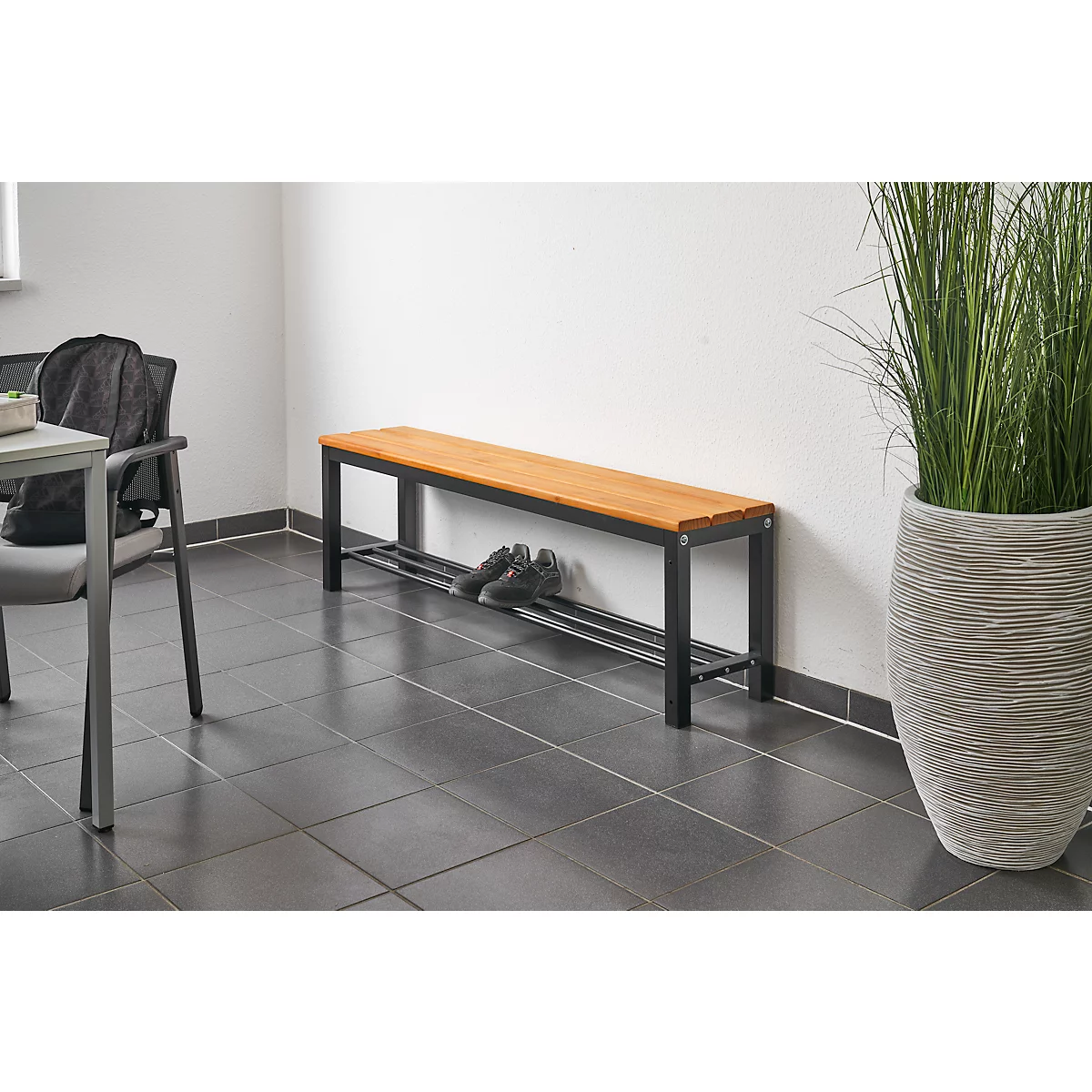Banc avec porte-chaussures, 1,5 m