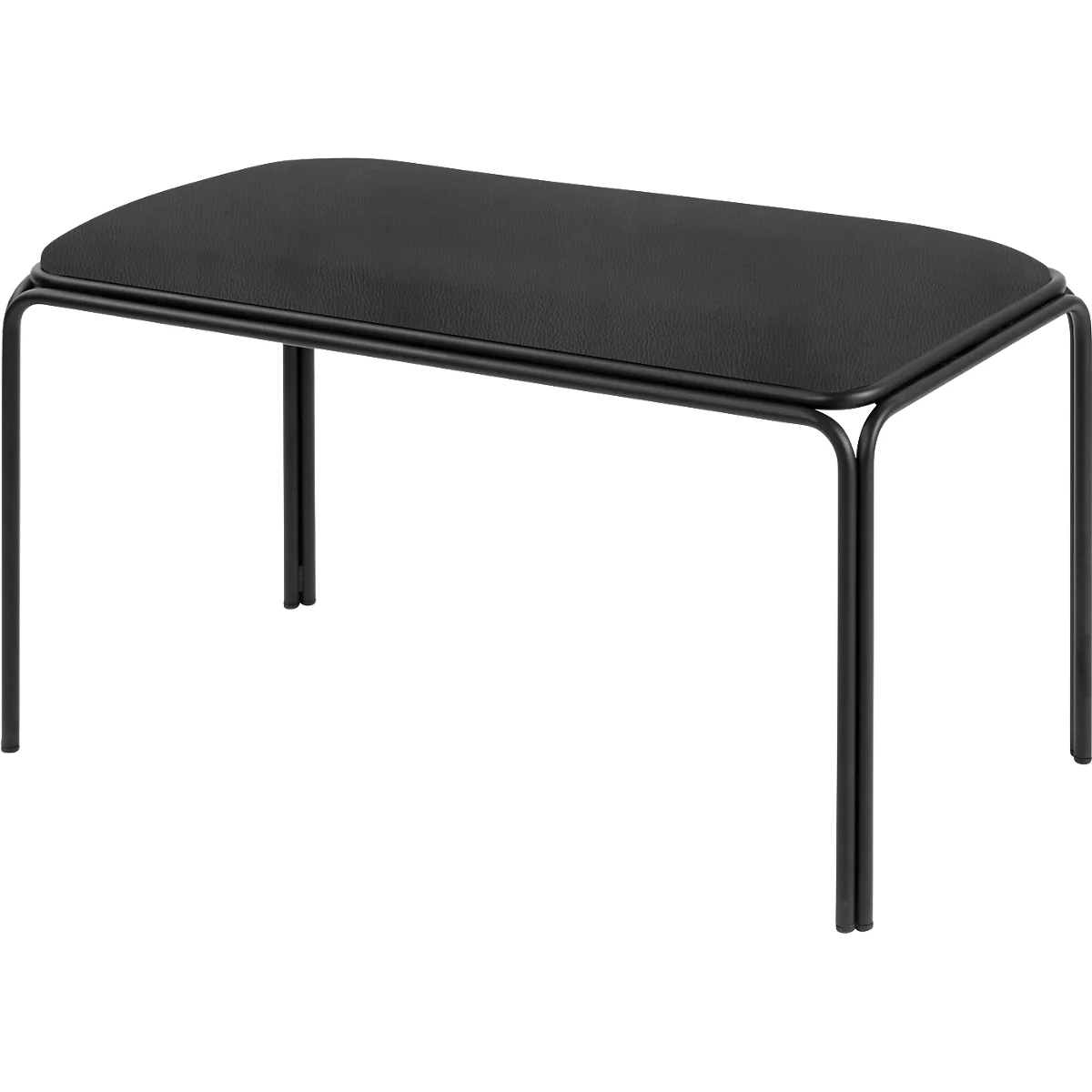 Banc Bistro, assise en similicuir noir