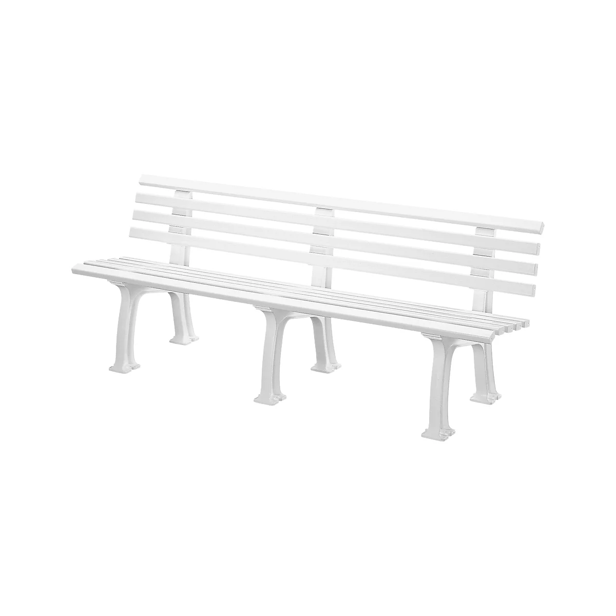 Banc de jardin, 4 places, L 2000 mm, blanc