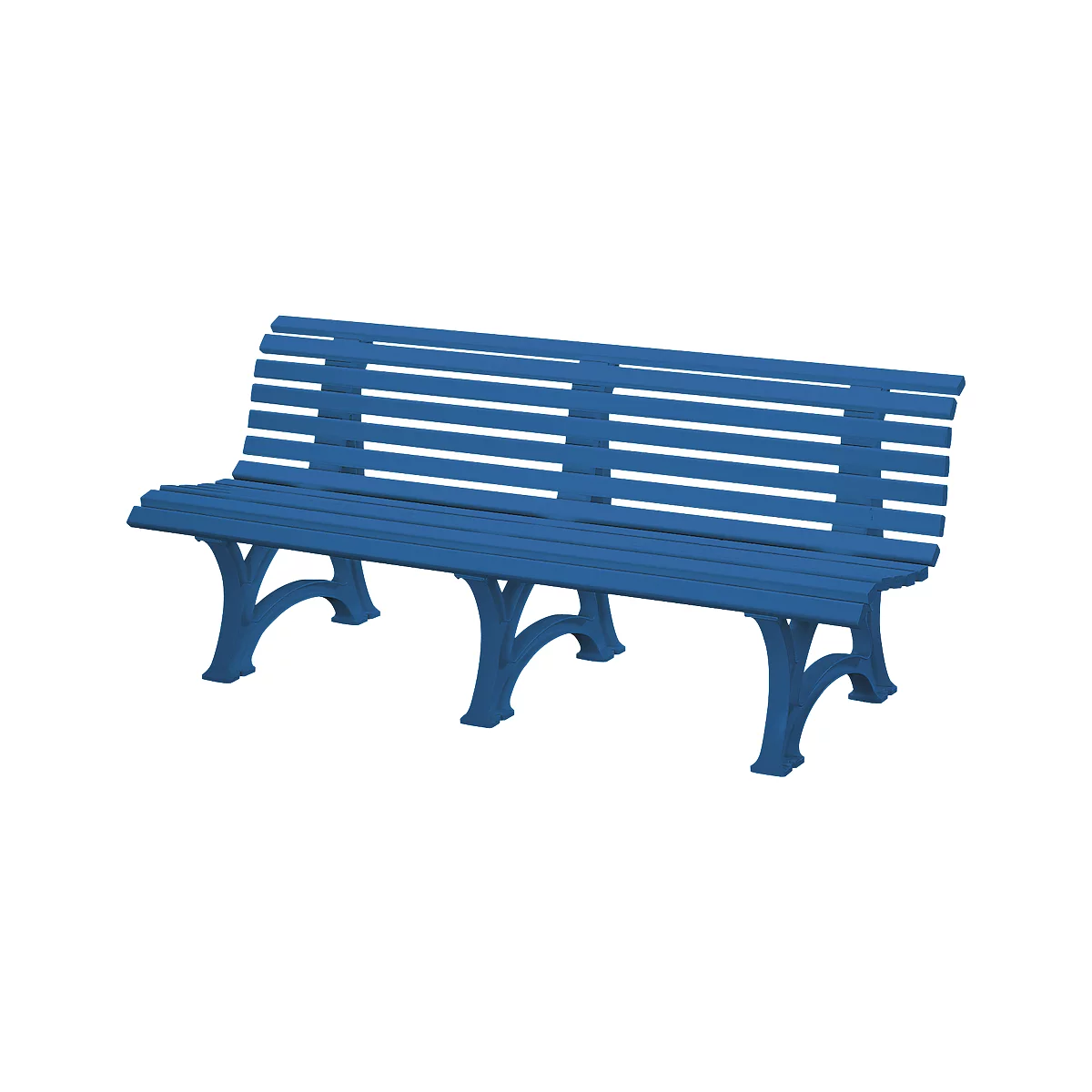 Banc de parc, 4 places, L 2000 mm, bleu
