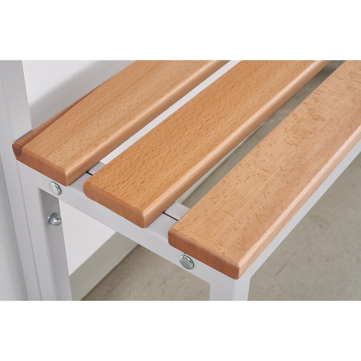 Banc de vestiaires avec dossier et crochets L 2000 mm