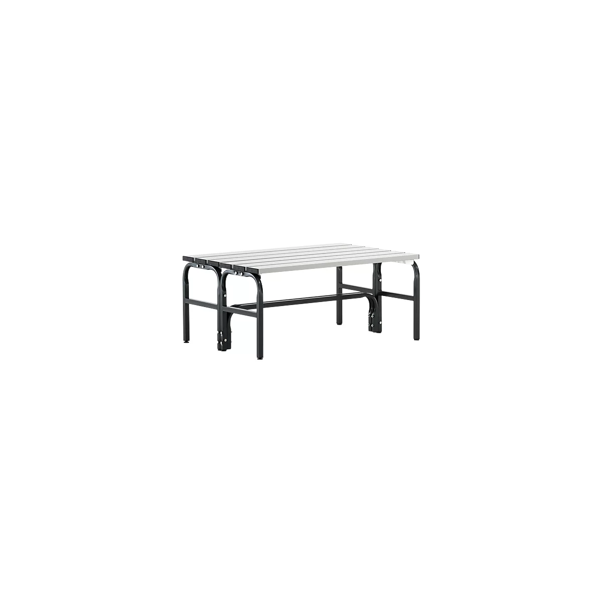 Banc de vestiaires, fils en acier/alu, double, 1015 mm de long, anthracite