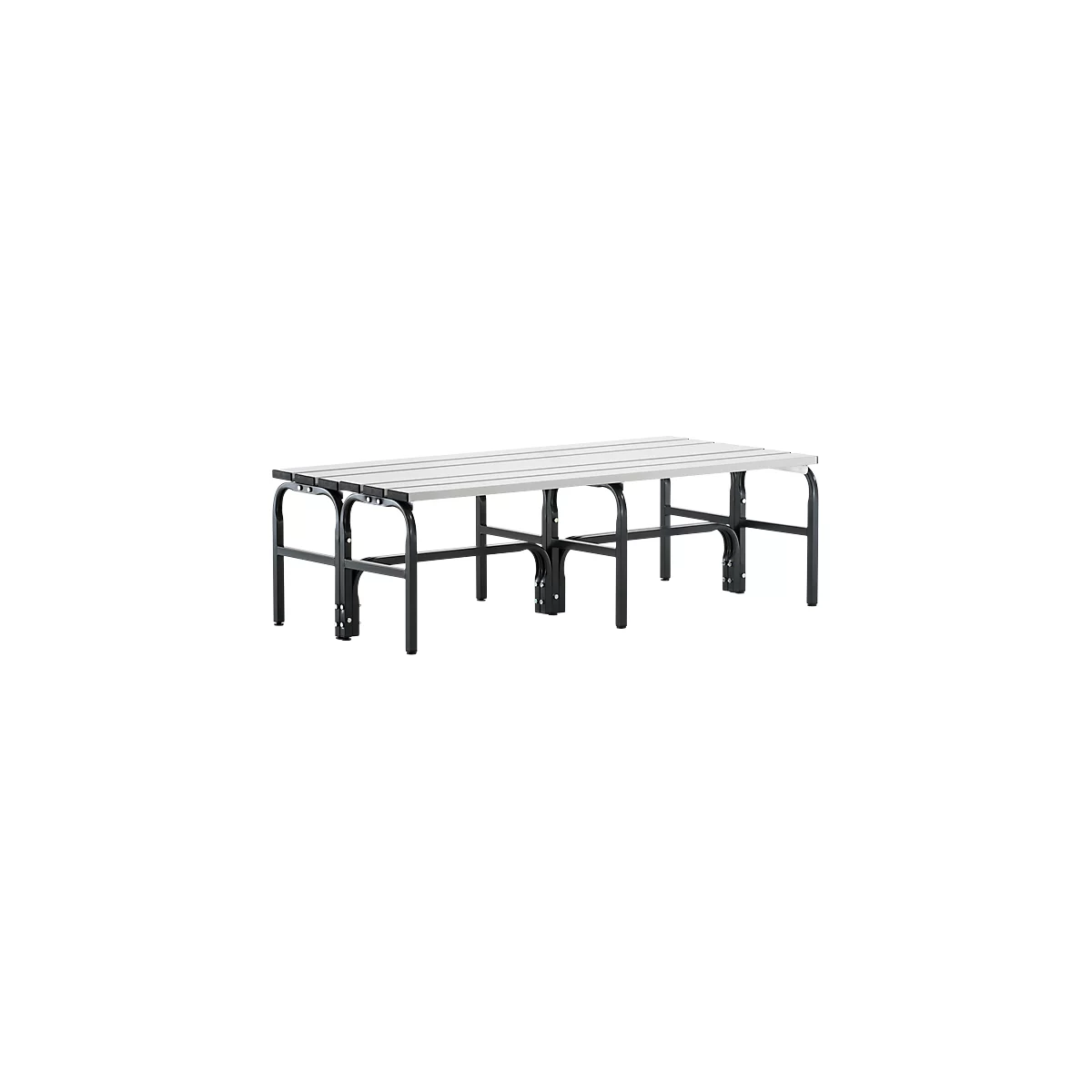Banc de vestiaires, fils en acier/alu, double, 1500 mm de long, anthracite