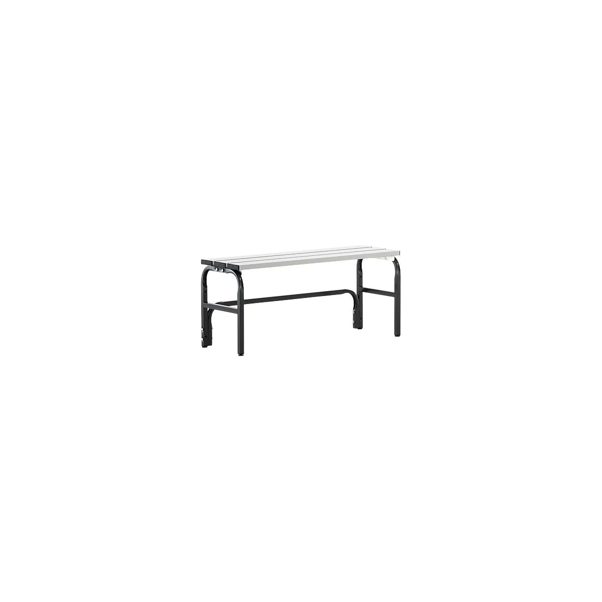 Banc de vestiaires, fils en acier/alu, simple, 1015 mm de long, anthracite