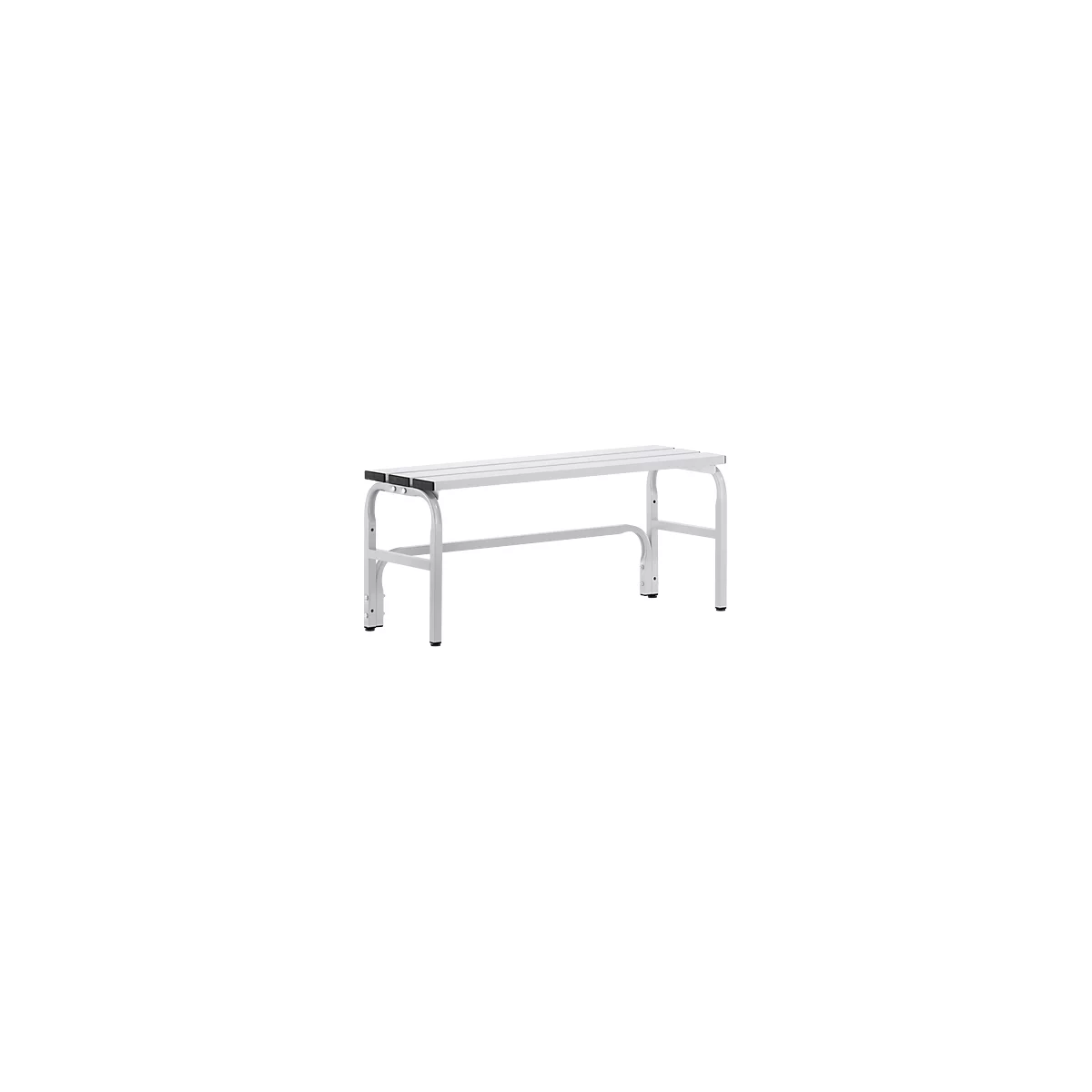 Banc de vestiaires, fils en acier/alu, simple, 1015 mm de long, gris clair