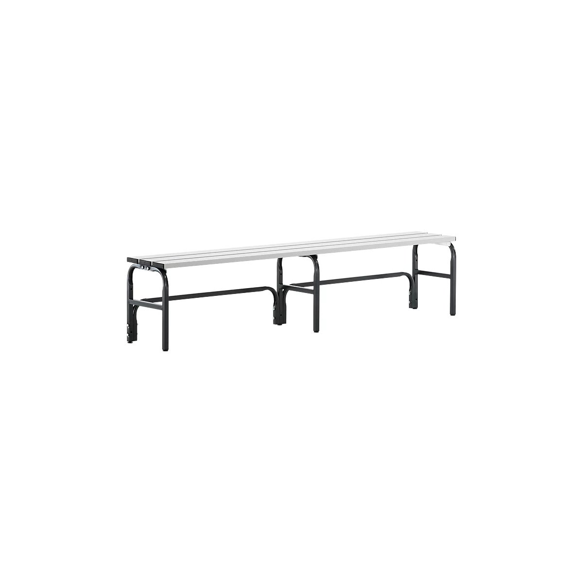 Banc de vestiaires, fils en acier/alu, simple, 2000 mm de long, anthracite