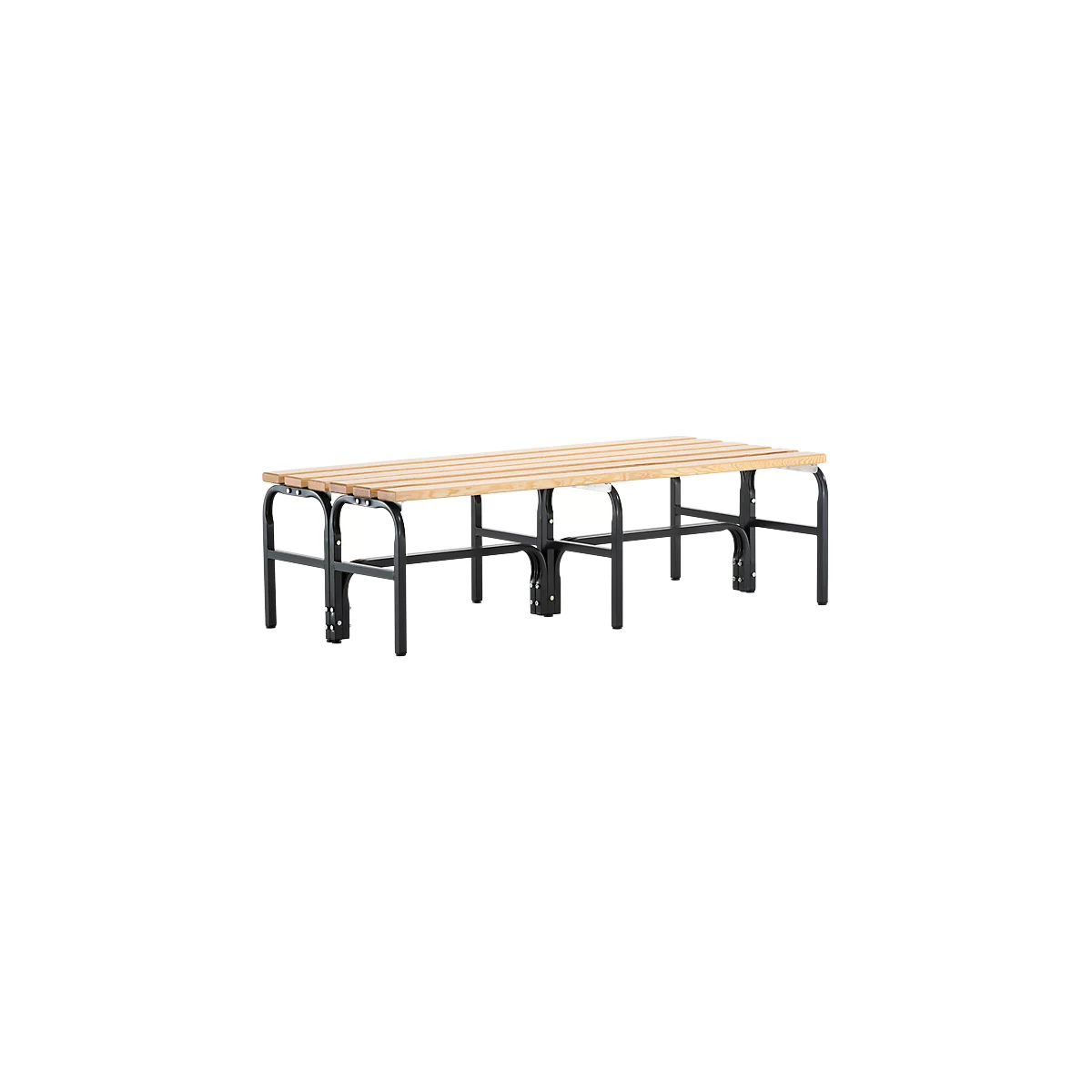 Banc de vestiaires, fils en acier/bois, double, L 1500 mm, anthracite