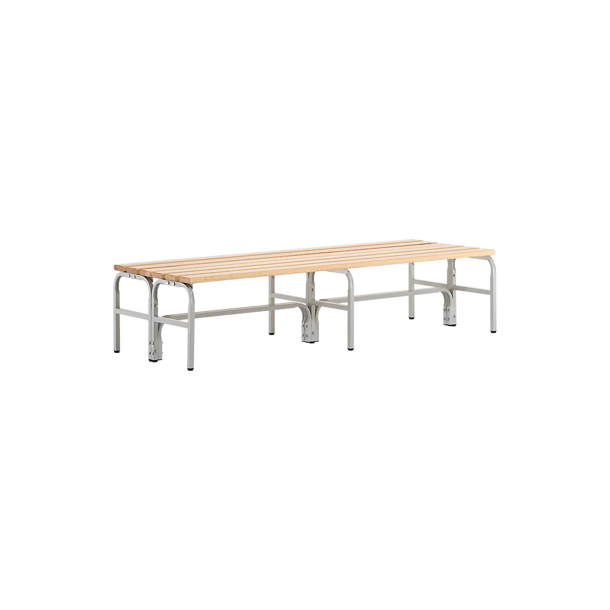 Banc de vestiaires, fils en acier/bois, double, L 2000 mm, anthracite