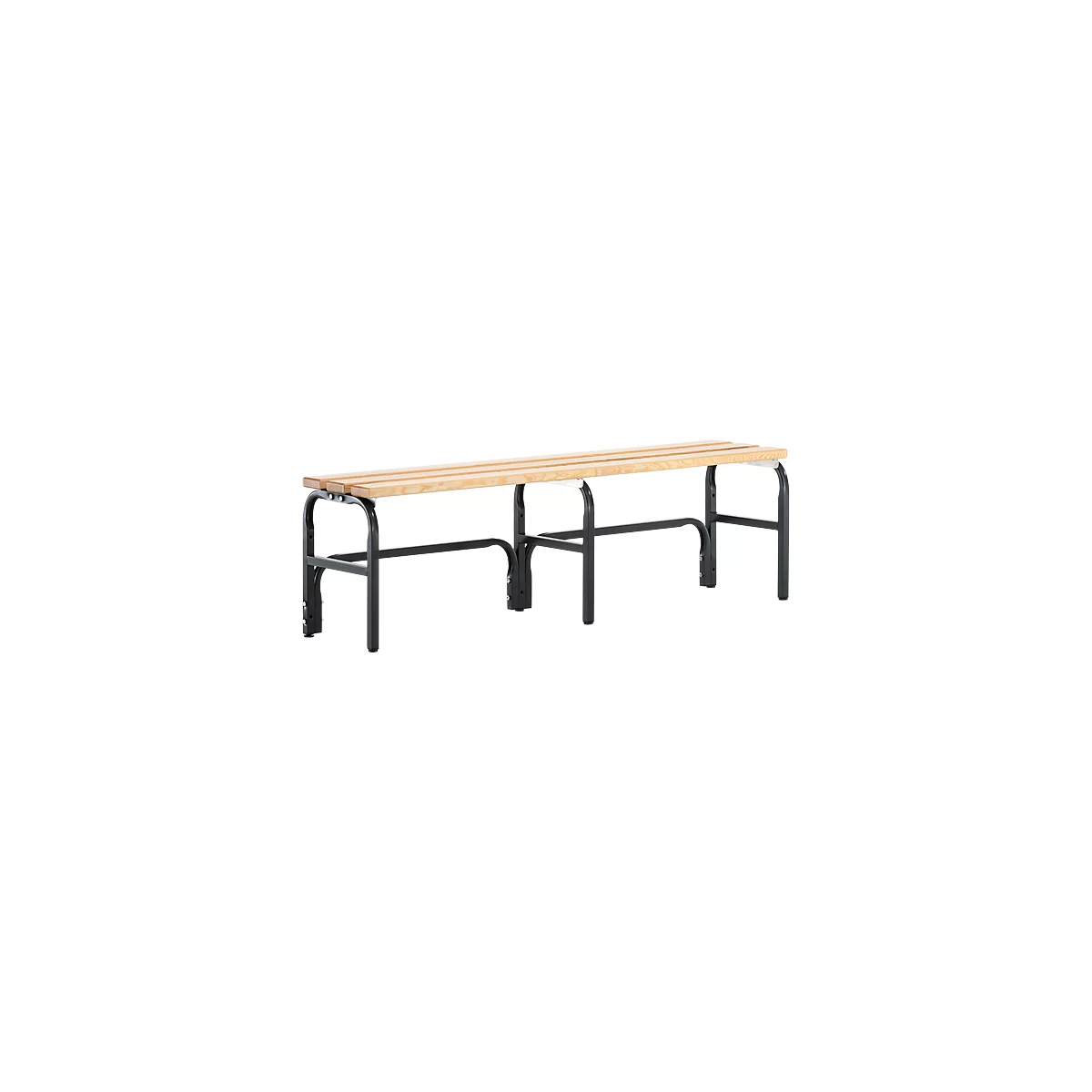 Banc de vestiaires, fils en acier/bois, simple, L 1500 mm, anthracite