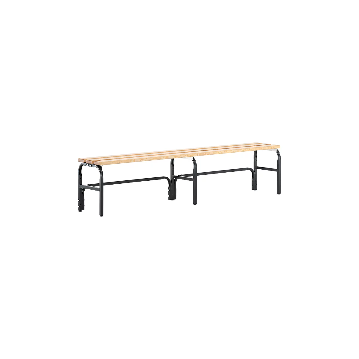 Banc de vestiaires, fils en acier/bois, simple, L 2000 mm, anthracite