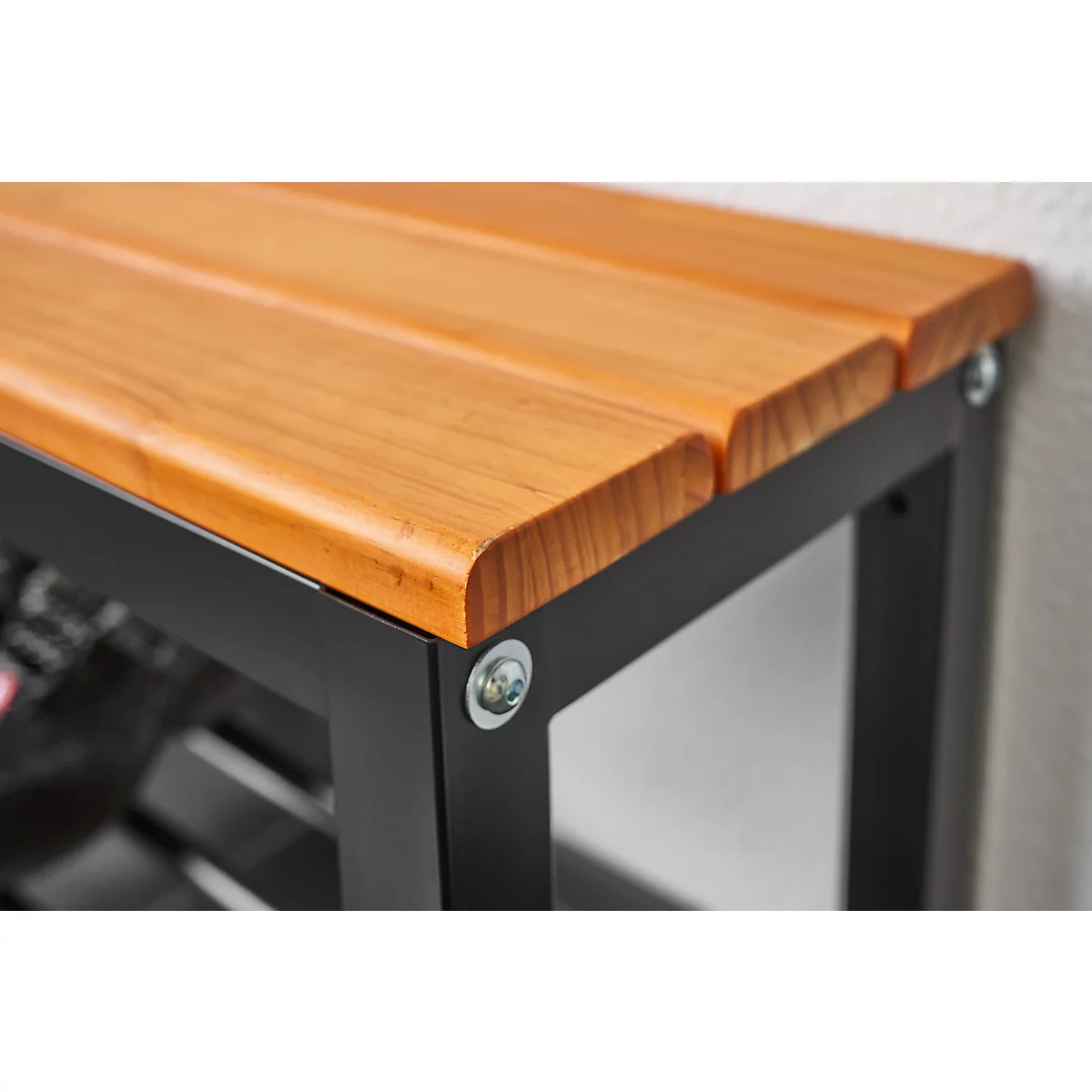 Banc en bois avec porte-chaussures, L 1000 x P 310 x H 450 mm