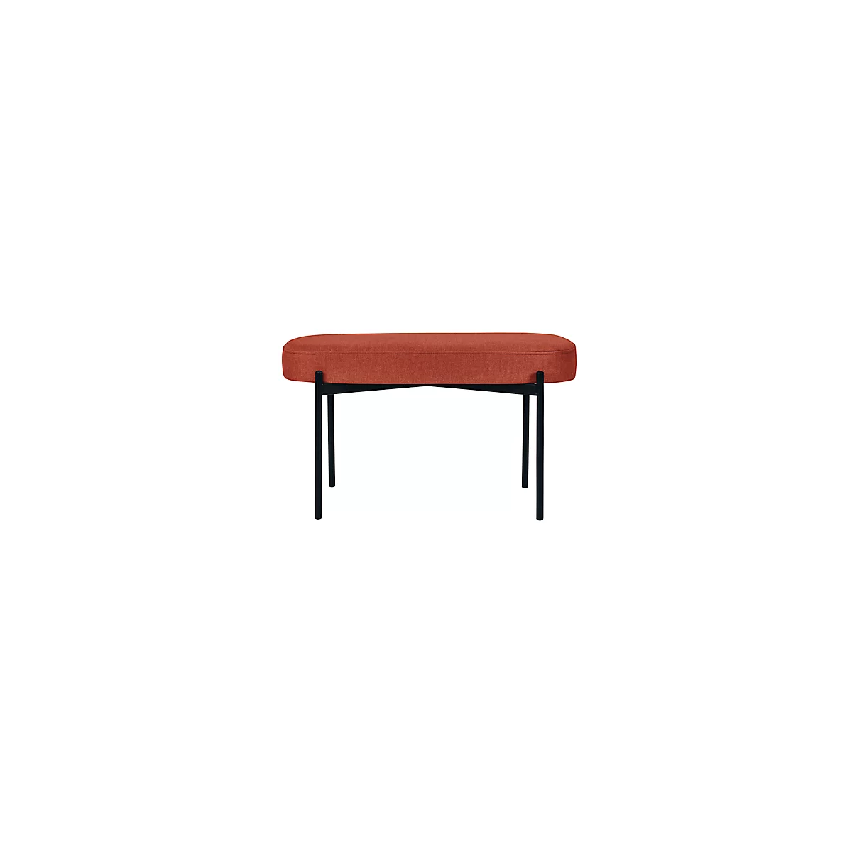 Banc meet® by Paperflow GAIA, ovale M, revêtement tissu brun, piètement 4 pieds noir mat, L 790 x P 420 x H 455 mm