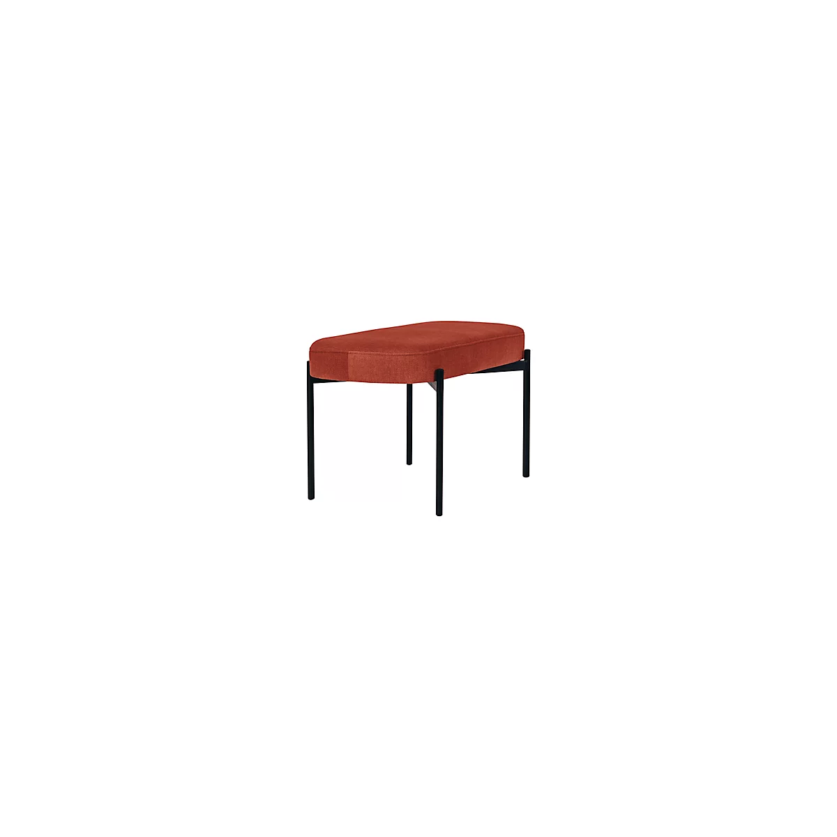 Banc meet® by Paperflow GAIA, ovale M, revêtement tissu brun, piètement 4 pieds noir mat, L 790 x P 420 x H 455 mm