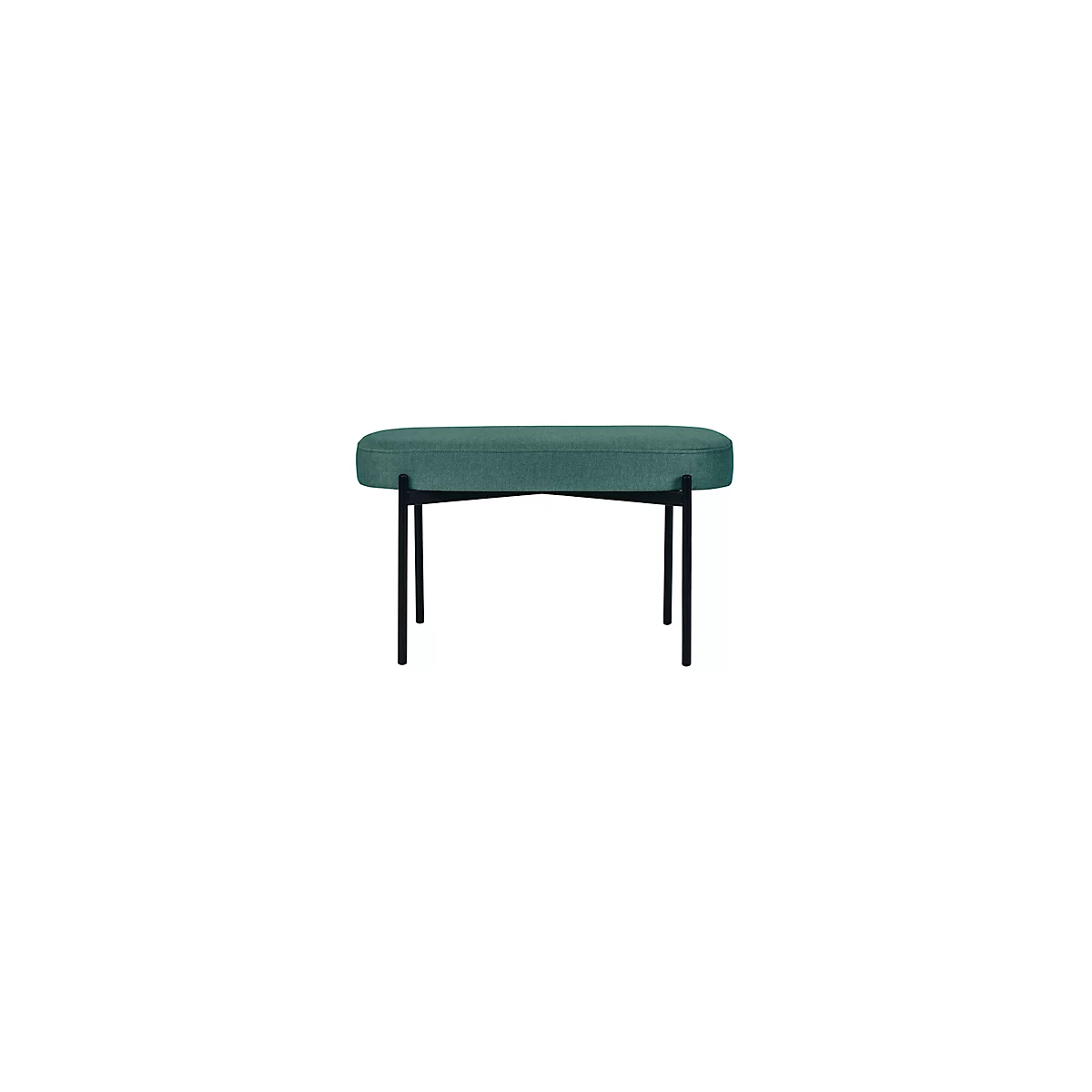 Banc meet® by Paperflow GAIA, ovale M, revêtement tissu vert, piètement 4 pieds noir mat, L 790 x P 420 x H 455 mm