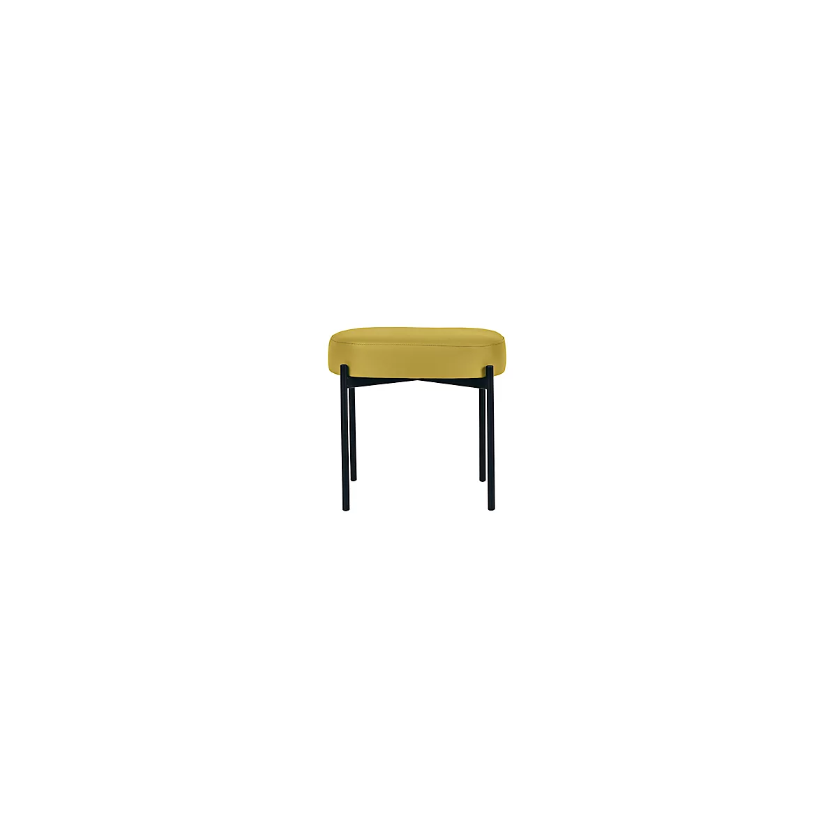 Banc meet® by Paperflow GAIA, ovale S, revêtement en similicuir vert résistant aux désinfectants, piètement 4 pieds noir mat, L 490 x P 380 x H 455 mm