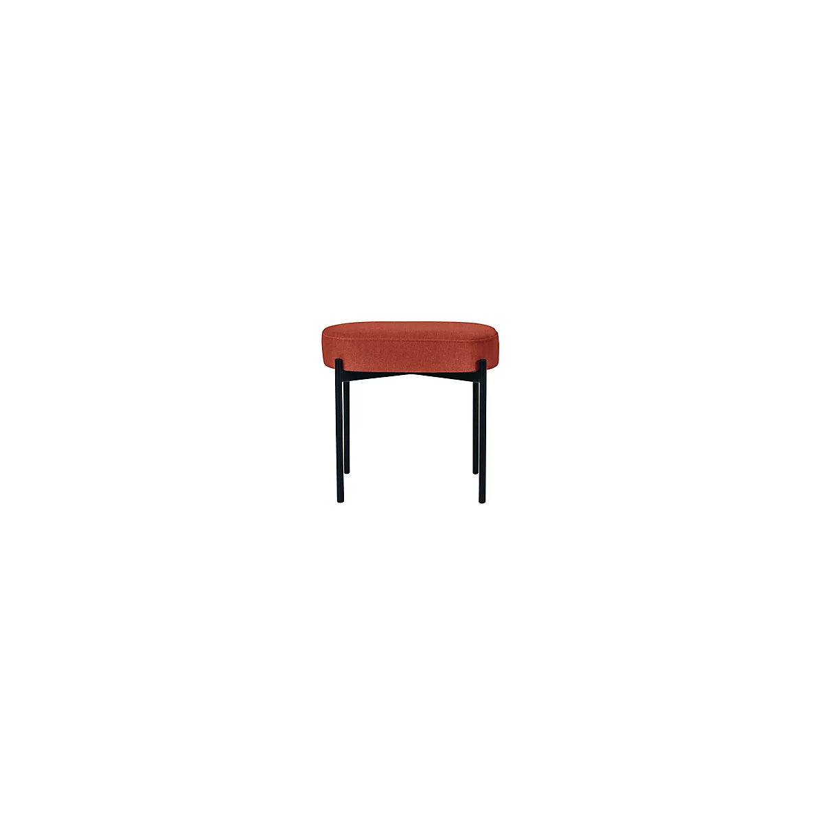 Banc meet® by Paperflow GAIA, ovale S, revêtement tissu brun, piètement 4 pieds noir mat, L 490 x P 380 x H 455 mm
