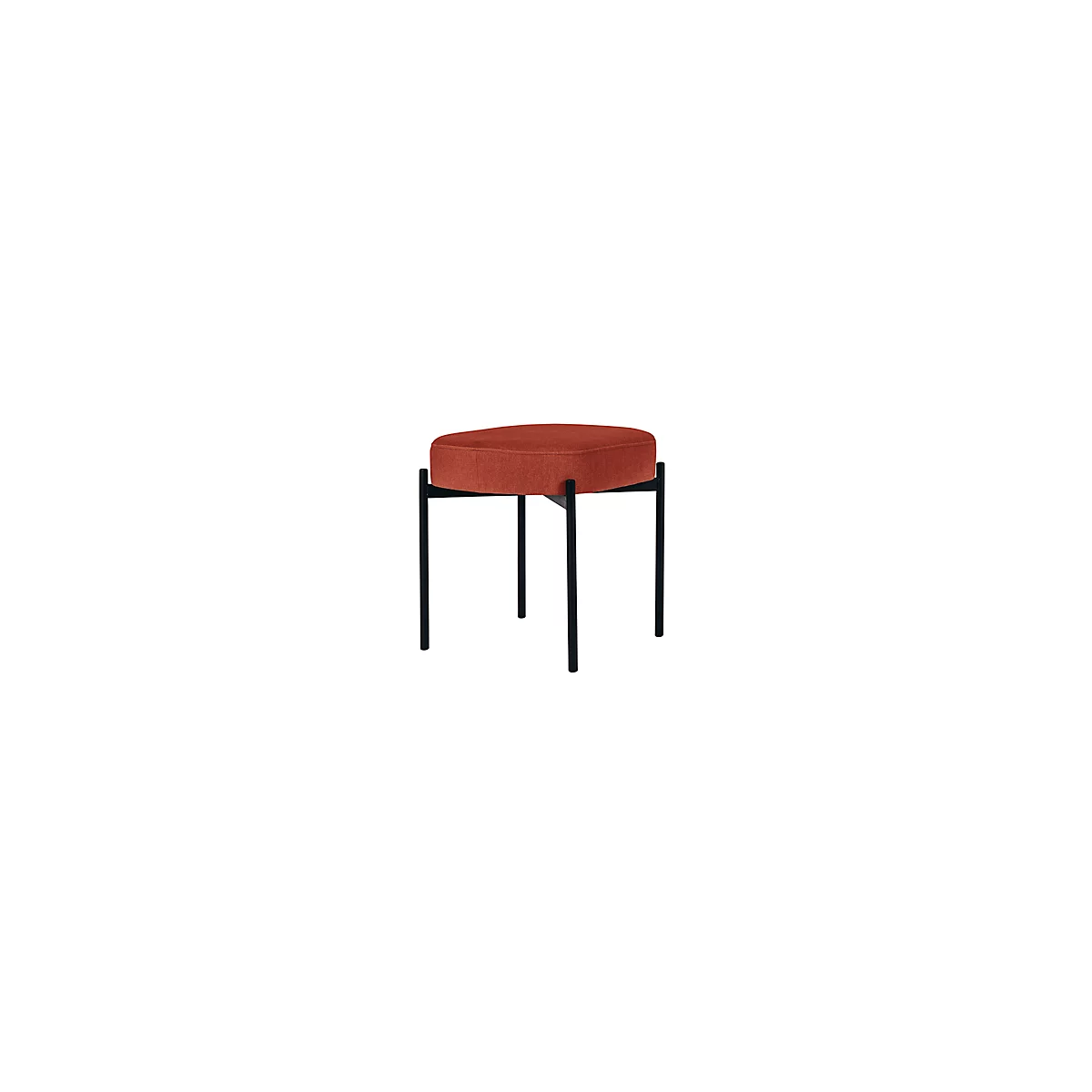 Banc meet® by Paperflow GAIA, ovale S, revêtement tissu brun, piètement 4 pieds noir mat, L 490 x P 380 x H 455 mm