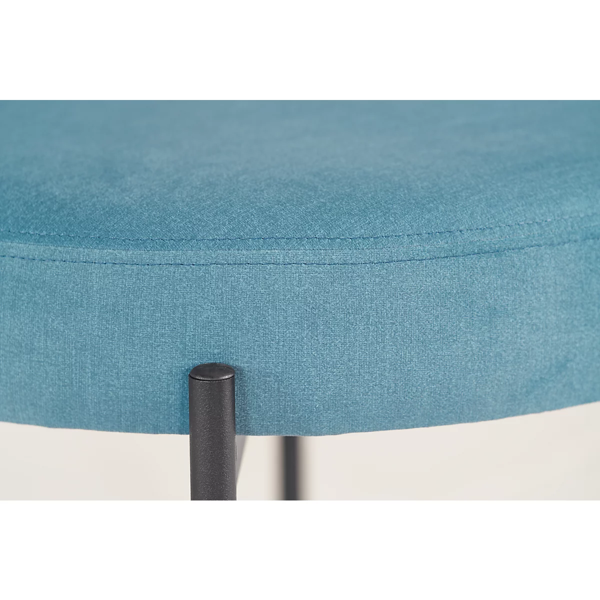 Banc meet® by Paperflow GAIA, ovale S, revêtement tissu vert, piètement 4 pieds noir mat, L 490 x P 380 x H 455 mm