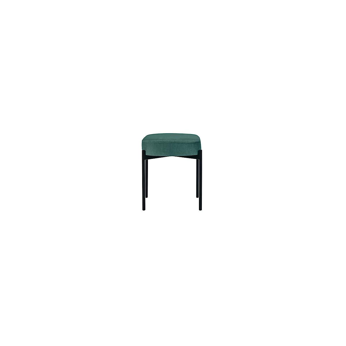 Banc meet® by Paperflow GAIA, ovale S, revêtement velours vert, piètement 4 pieds noir mat, L 490 x P 380 x H 455 mm