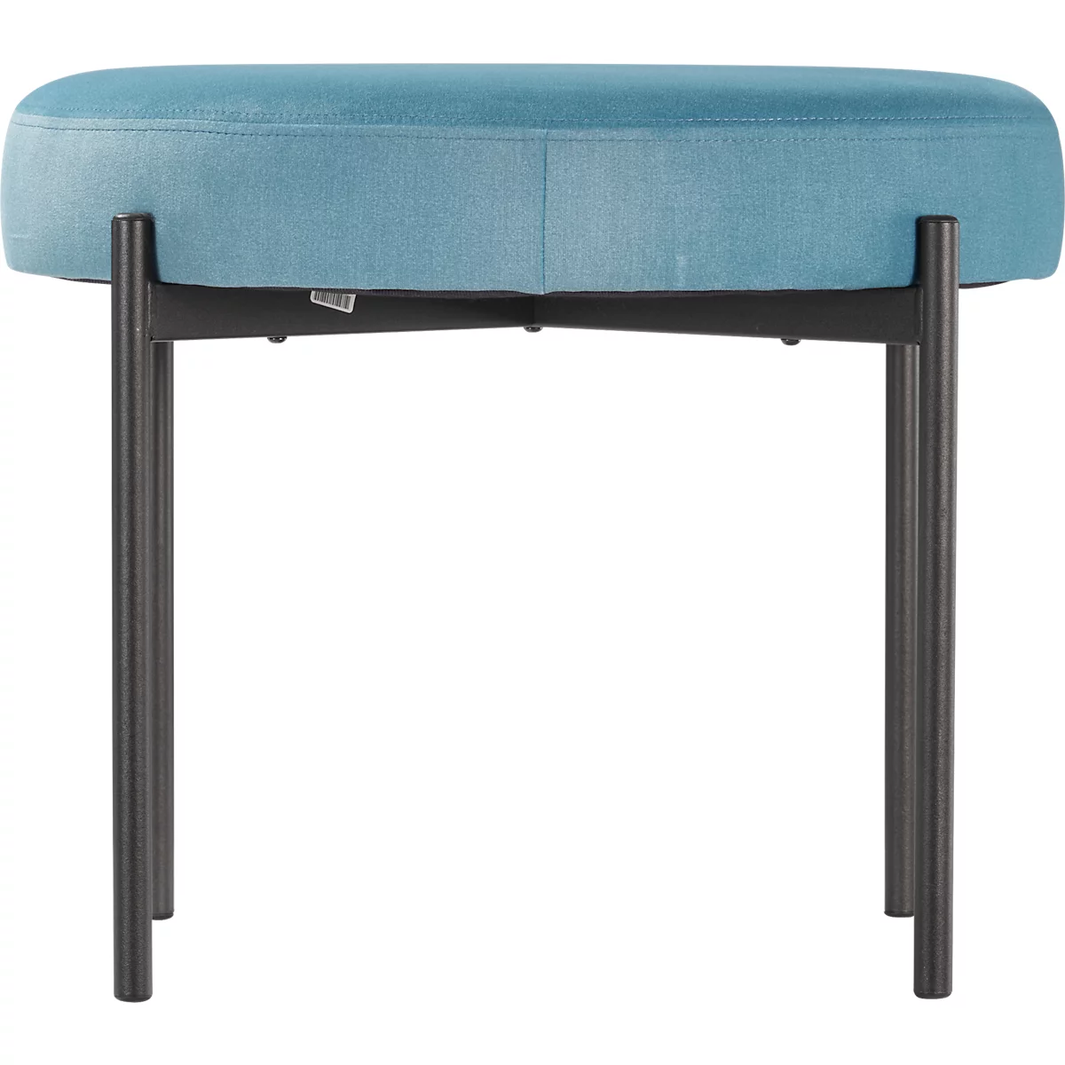 Banc meet® by Paperflow GAIA, rond, revêtement tissu bleu, piètement 4 pieds noir mat, L 575 x P 575 x H 455 mm