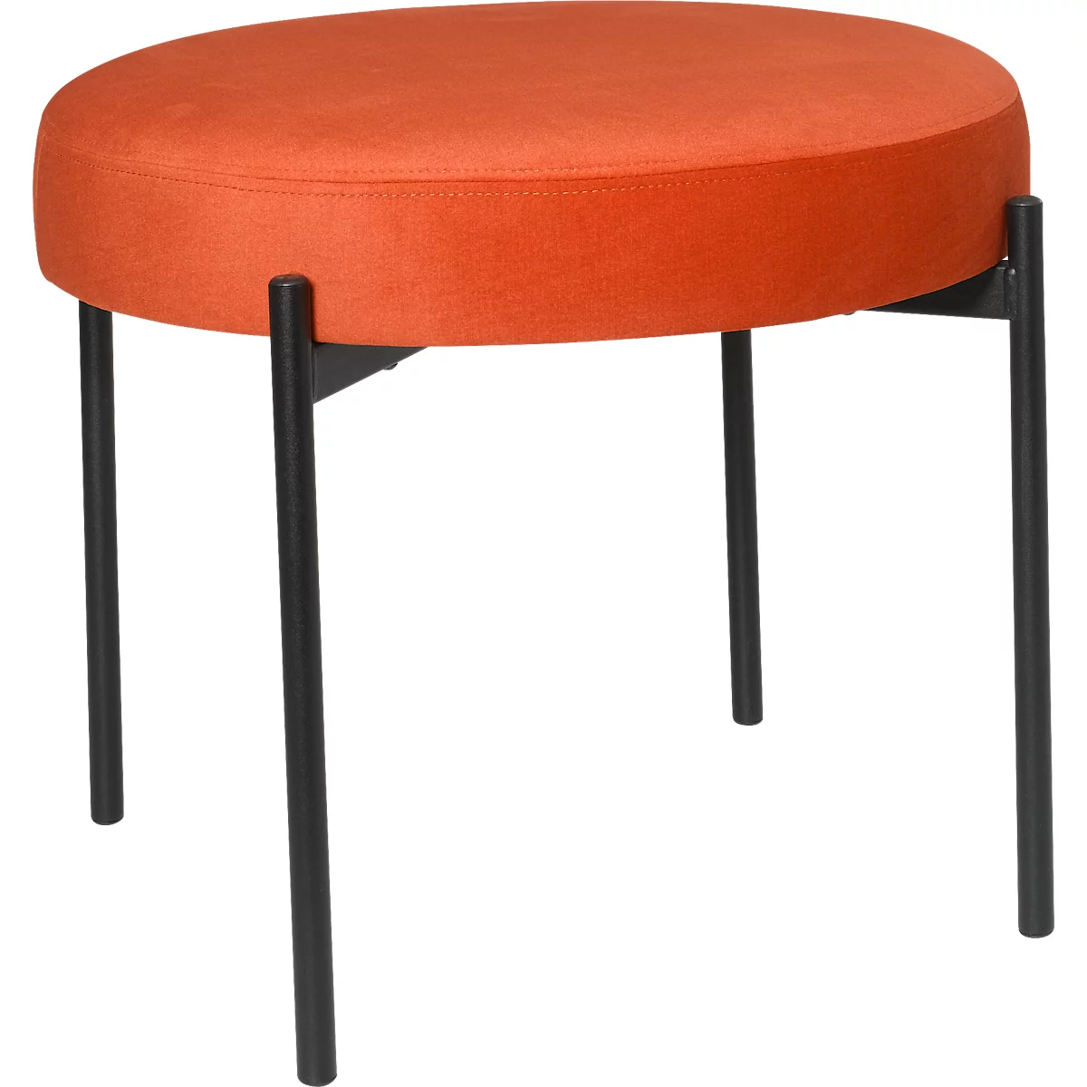 Banc meet® by Paperflow GAIA, rond, revêtement tissu brun, piètement 4 pieds noir mat, L 575 x P 575 x H 455 mm