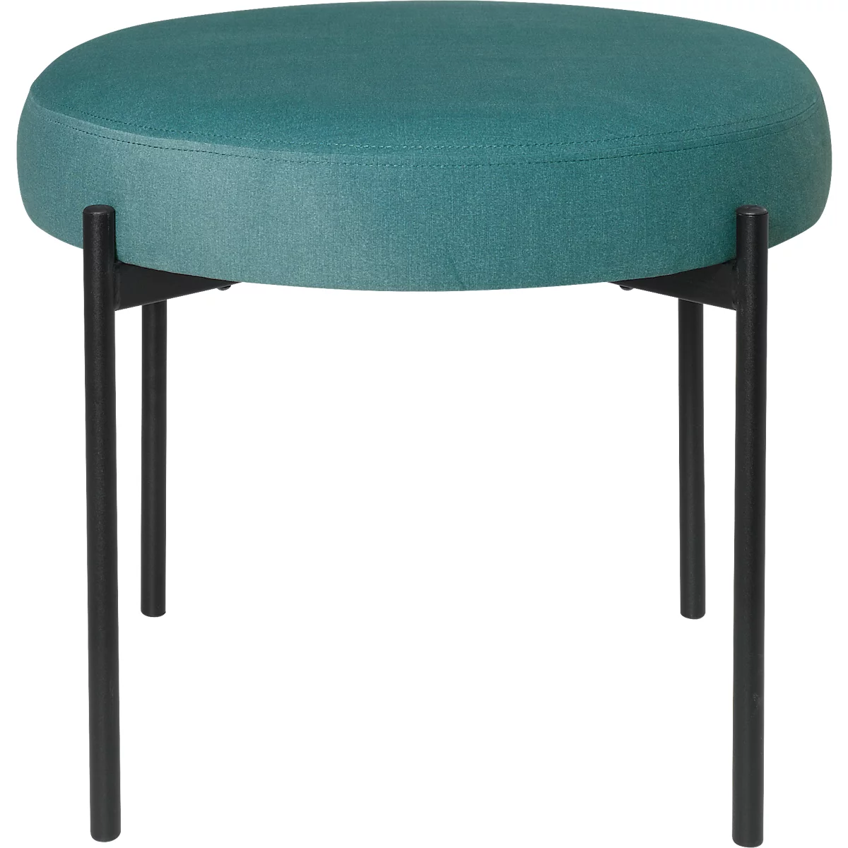Banc meet® by Paperflow GAIA, rond, revêtement tissu vert, piètement 4 pieds noir mat, L 575 x P 575 x H 455 mm