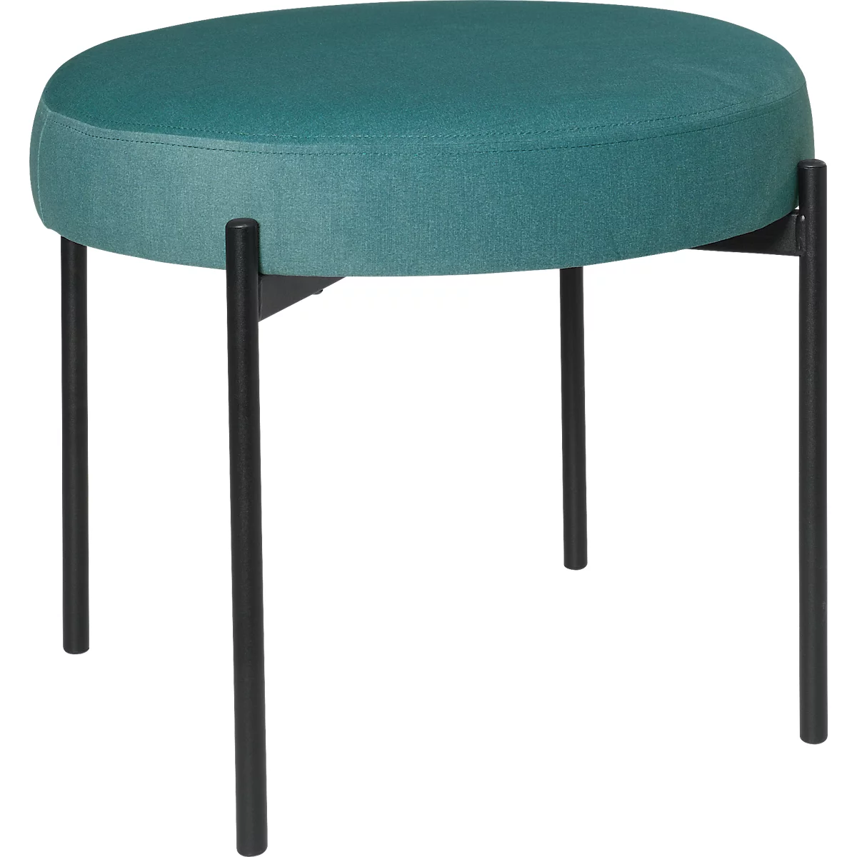 Banc meet® by Paperflow GAIA, rond, revêtement tissu vert, piètement 4 pieds noir mat, L 575 x P 575 x H 455 mm