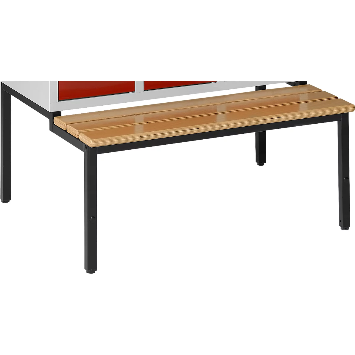 Banc, noir avec 3 planches en hêtre, 830 mm de large