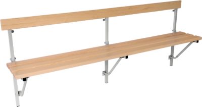 Banc De Vestiaire Double Face En Hêtre Massif - Longueur 2000 Mm, 18 Patères, Piétement Acier RAL 7035