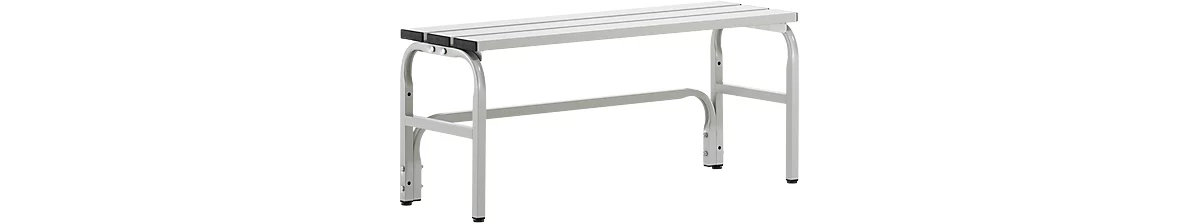 Banco cambiador, tubo de acero inoxidable/aluminio, individual, 1015 mm de ancho, gris claro