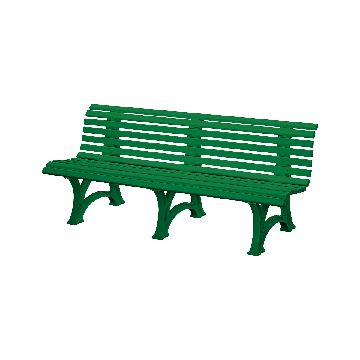 Banco de parque, 4 plazas, L 2000 mm, verde