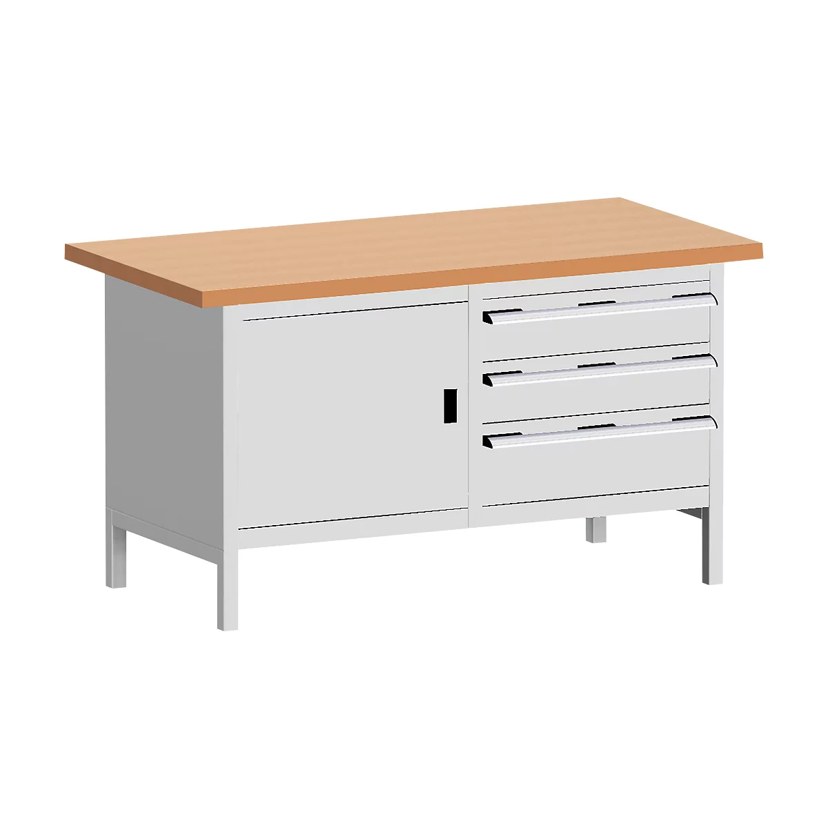 Banco de trabajo con mueble KW-1578-2.3, gris luminoso