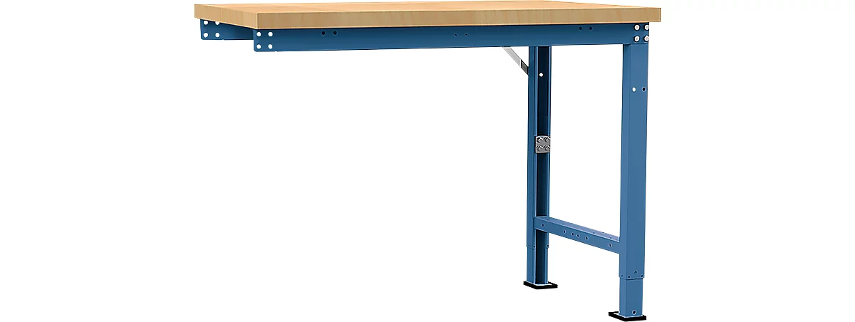 Banco de trabajo de ampliación Manuflex Profi Spezial, tablero multiplex, 1250 x 700 mm, azul brillante