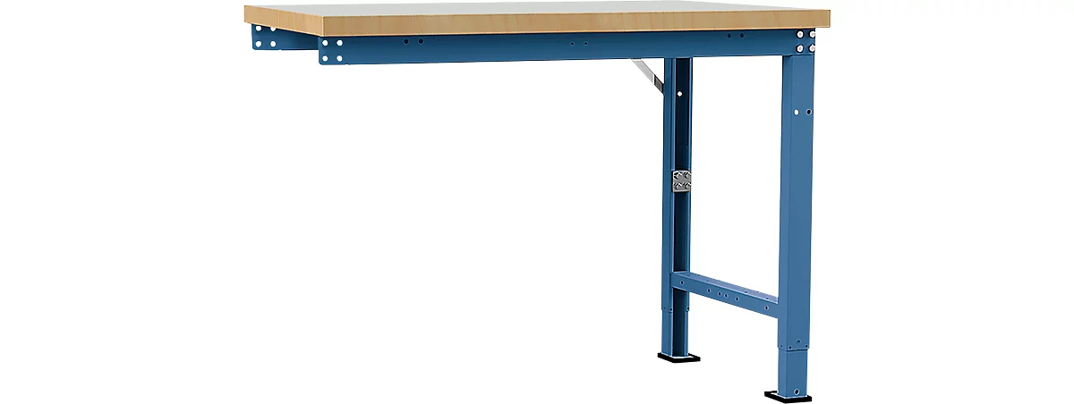 Banco de trabajo de ampliación Manuflex Profi Spezial, tablero plástico, 1250 x 700 mm, azul brillante