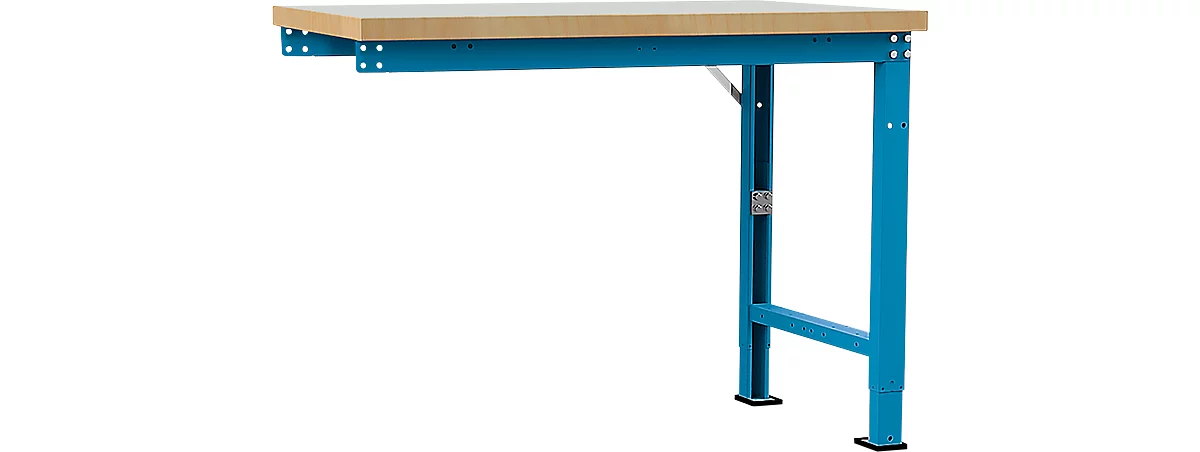 Banco de trabajo de ampliación Manuflex Profi Spezial, tablero plástico, 1250 x 700 mm, azul luminoso
