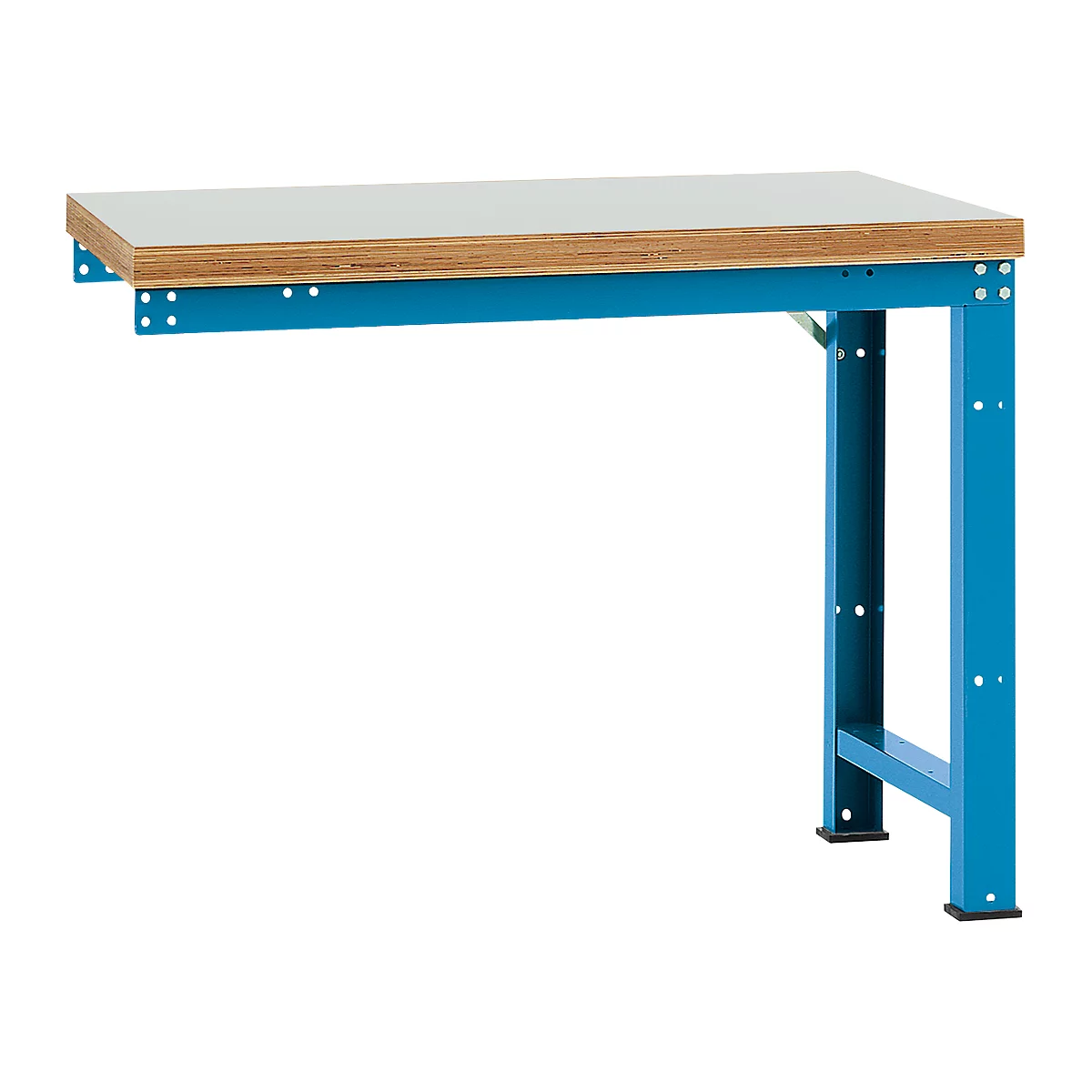 Banco de trabajo de ampliación Manuflex Profi Standard, tablero plástico, 1250 x 700 mm, azul luminoso