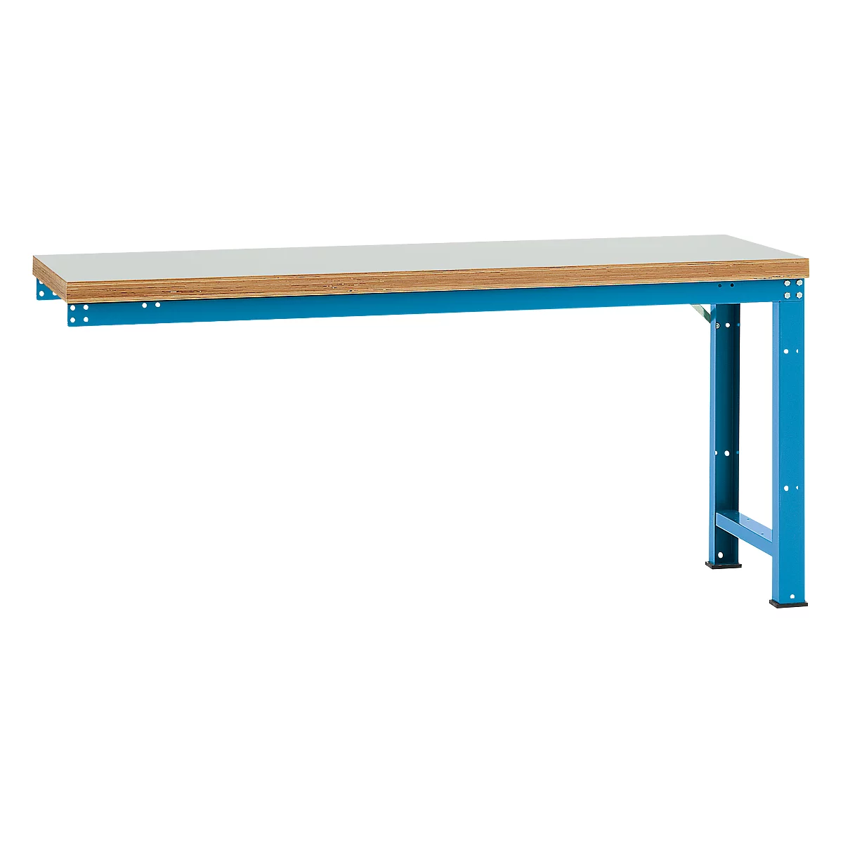 Banco de trabajo de ampliación Manuflex Profi Standard, tablero plástico, 2000 x 700 mm, azul luminoso