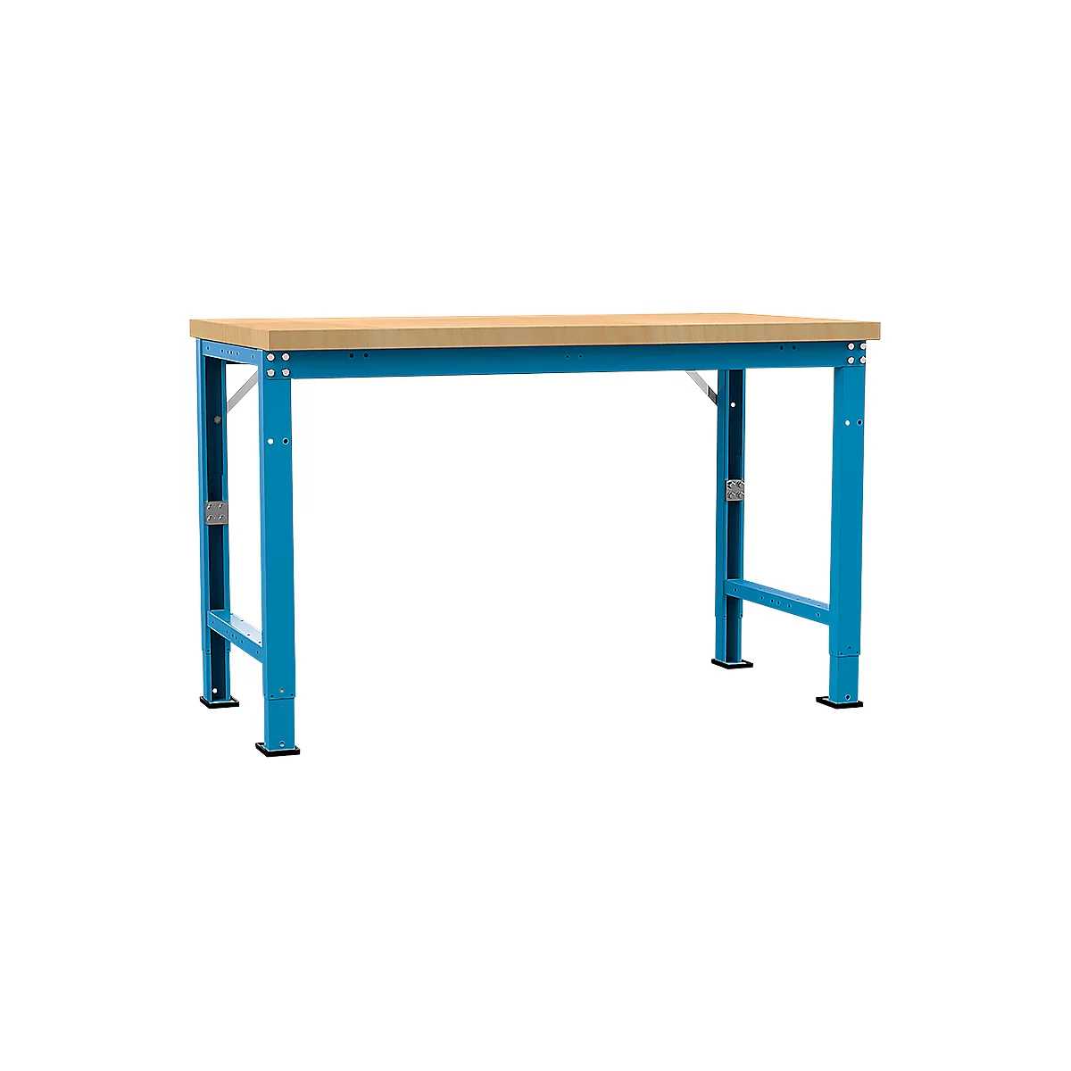 Banco de trabajo Manuflex Profi Spezial, tablero multiplex, 1500 x 700 mm, azul luminoso