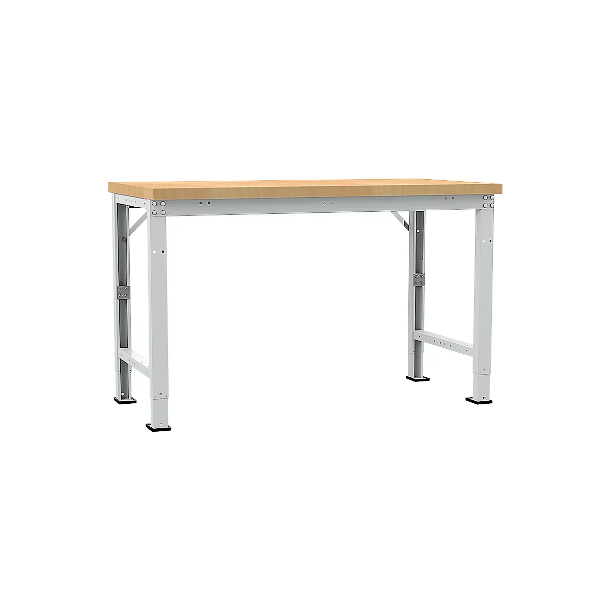 Banco de trabajo Manuflex Profi Spezial, tablero multiplex, 1500 x 700 mm, gris luminoso